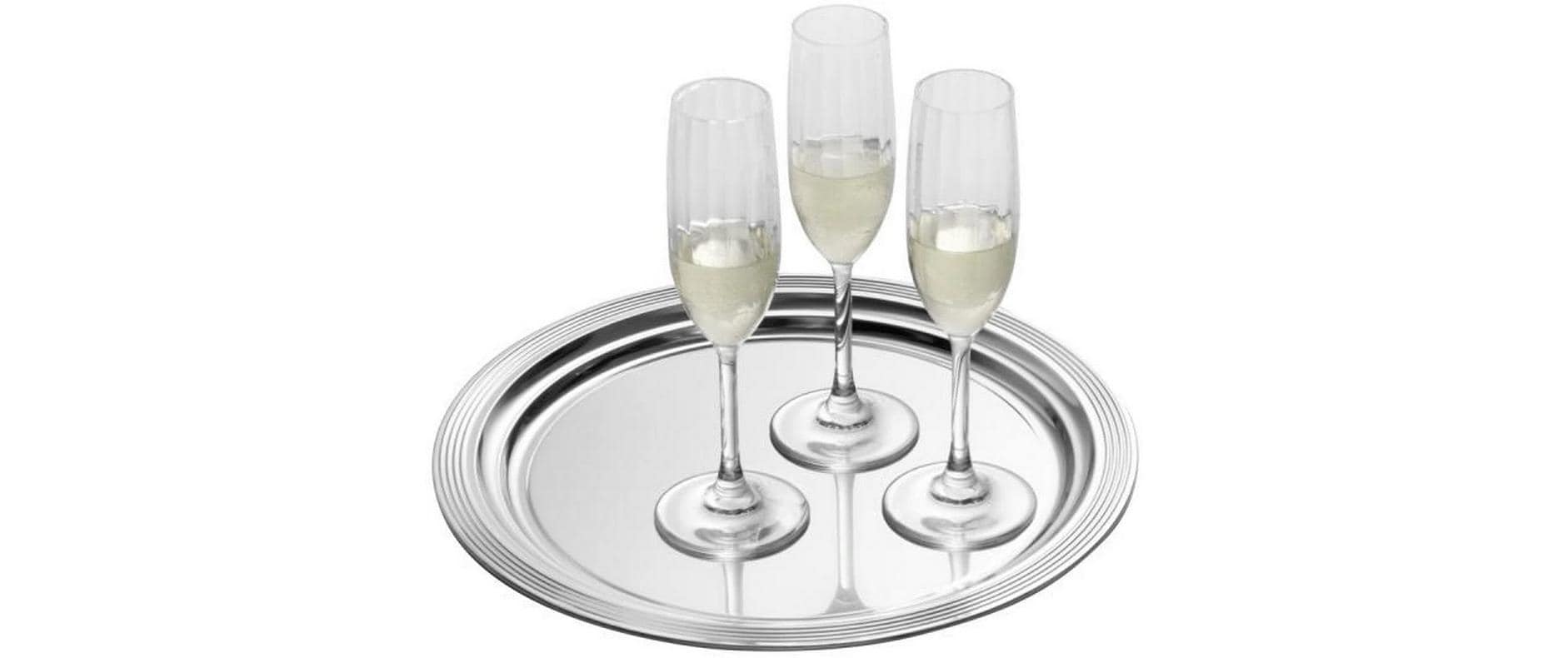 APS Servierplatte Classic 35 x 1.5 cm, Silber