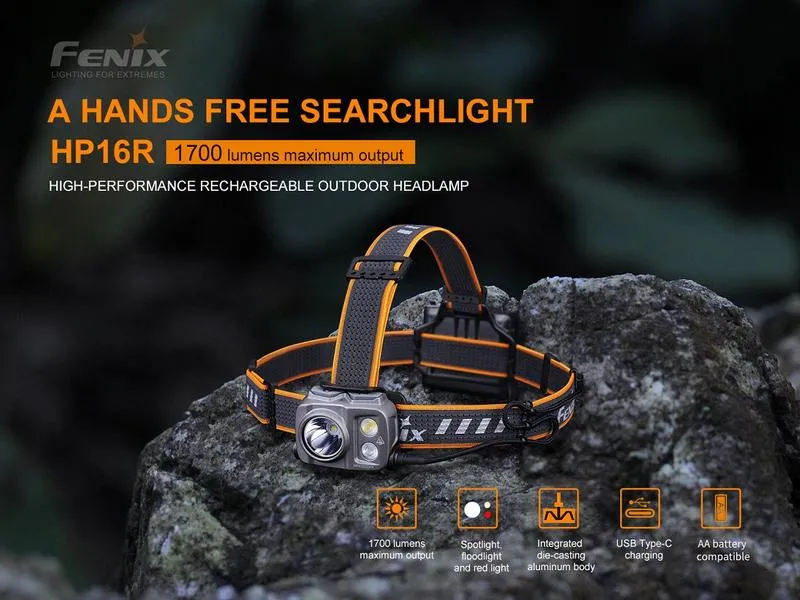 Fenix Stirnlampe HP16R Grau Fenix Stirnlampe HP16R Grau