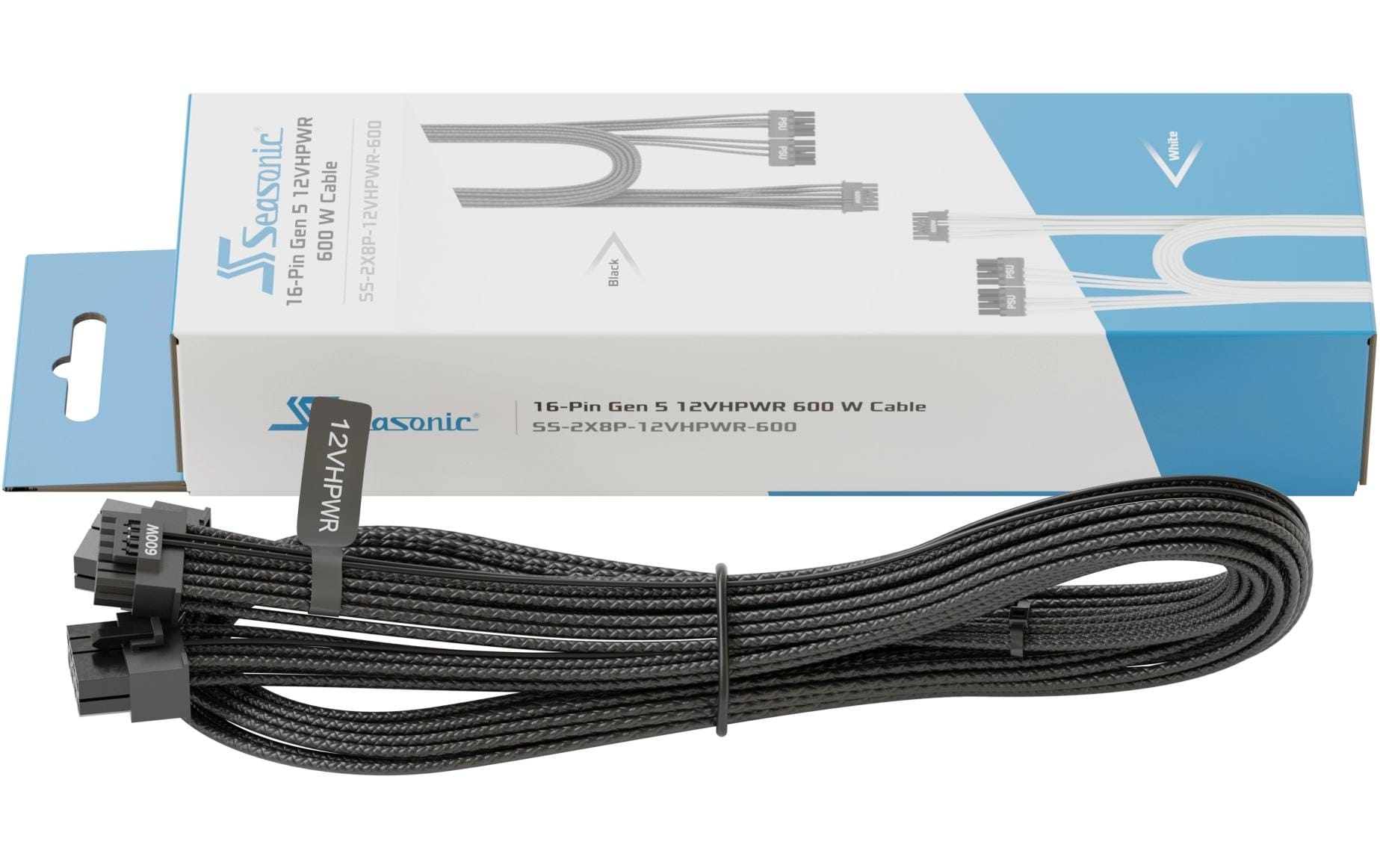 Seasonic 12VHPWR Adapterkabel 75 cm, Schwarz