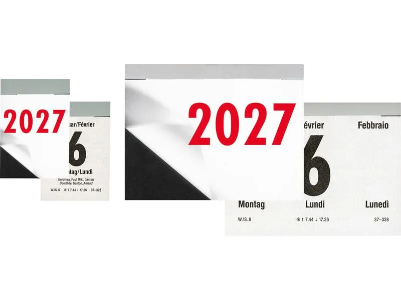 Biella Abreisskalender Tag Papier weiss matt 4 x 5.9 cm