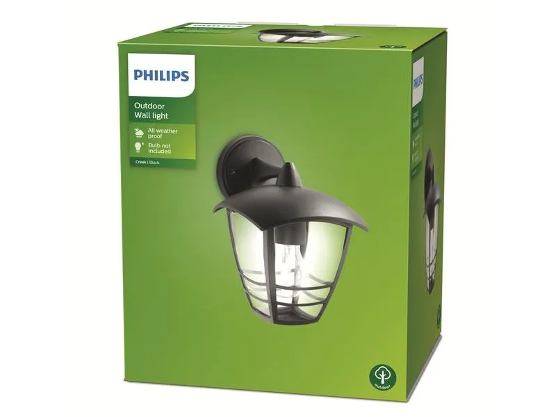 Philips myGarden Wandleuchte Creek, 53W, Schwarz, exkl. LM, hängend Philips myGarden Wandleuchte Creek, 53W, Schwarz, exkl. LM, hängend