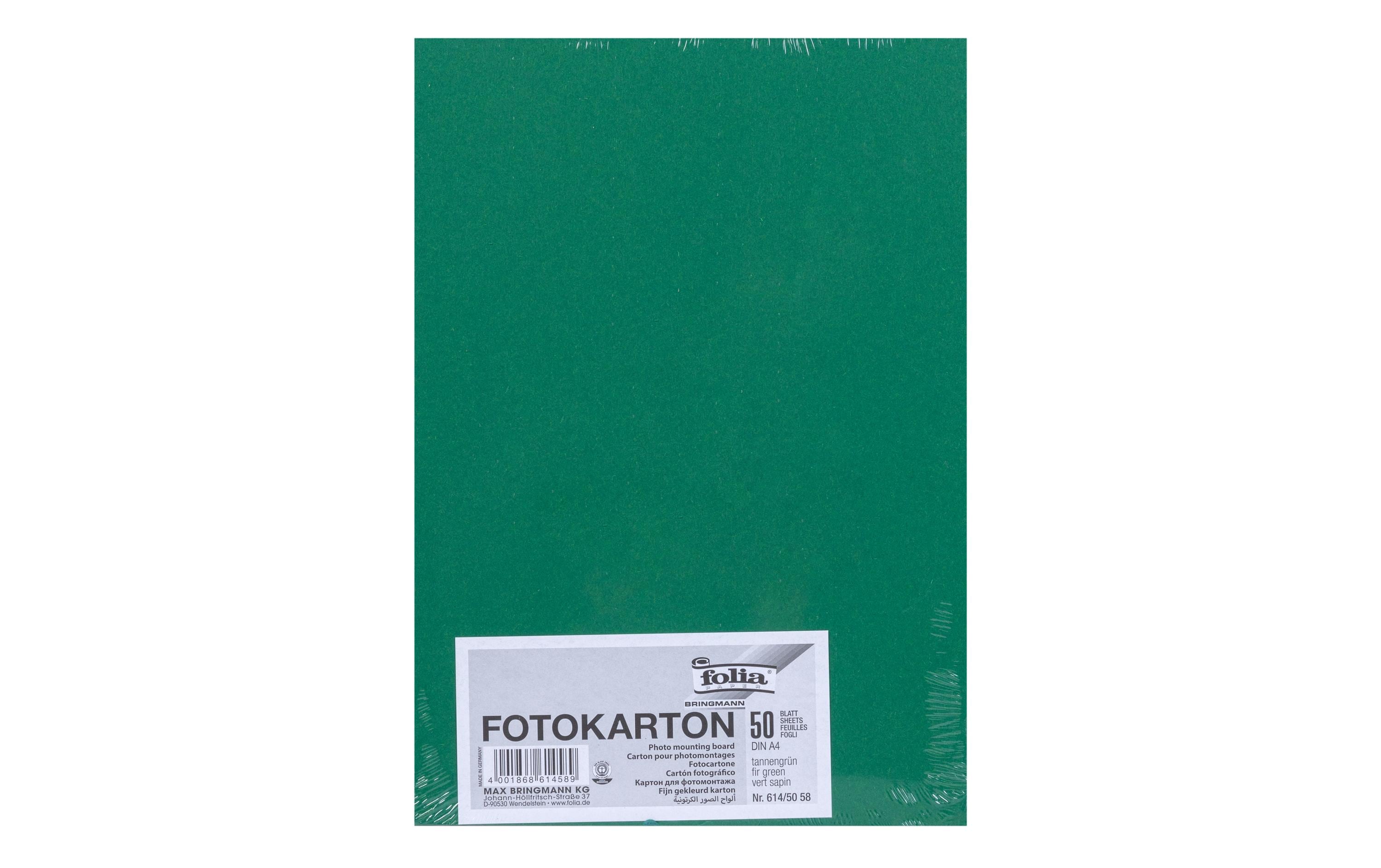 Folia Fotokarton A4, 300 g/m², 50 Blatt, Tannengrün