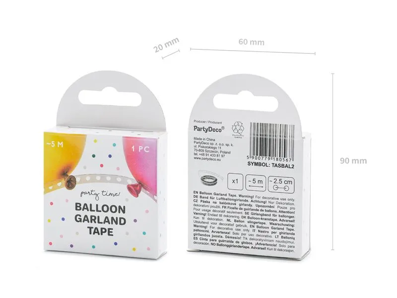 Partydeco Ballongirlande Band Transparent, 5 m , 1 Stk Partydeco Ballongirlande Band Transparent, 5 m , 1 Stk