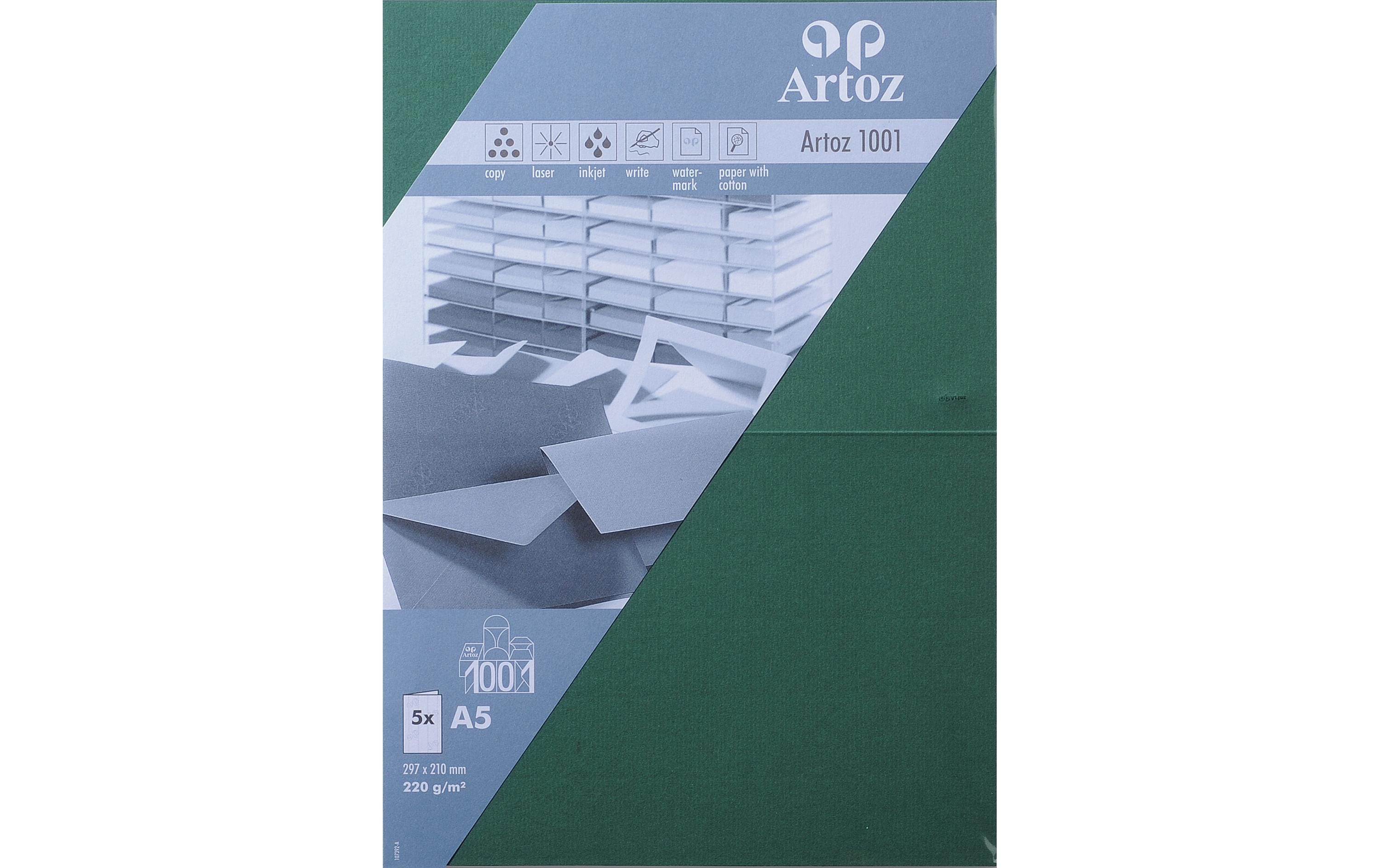 Artoz Blankokarte 1001, A5, 5 Blatt, Racinggreen Artoz Blankokarte 1001, A5, 5 Blatt, Racinggreen