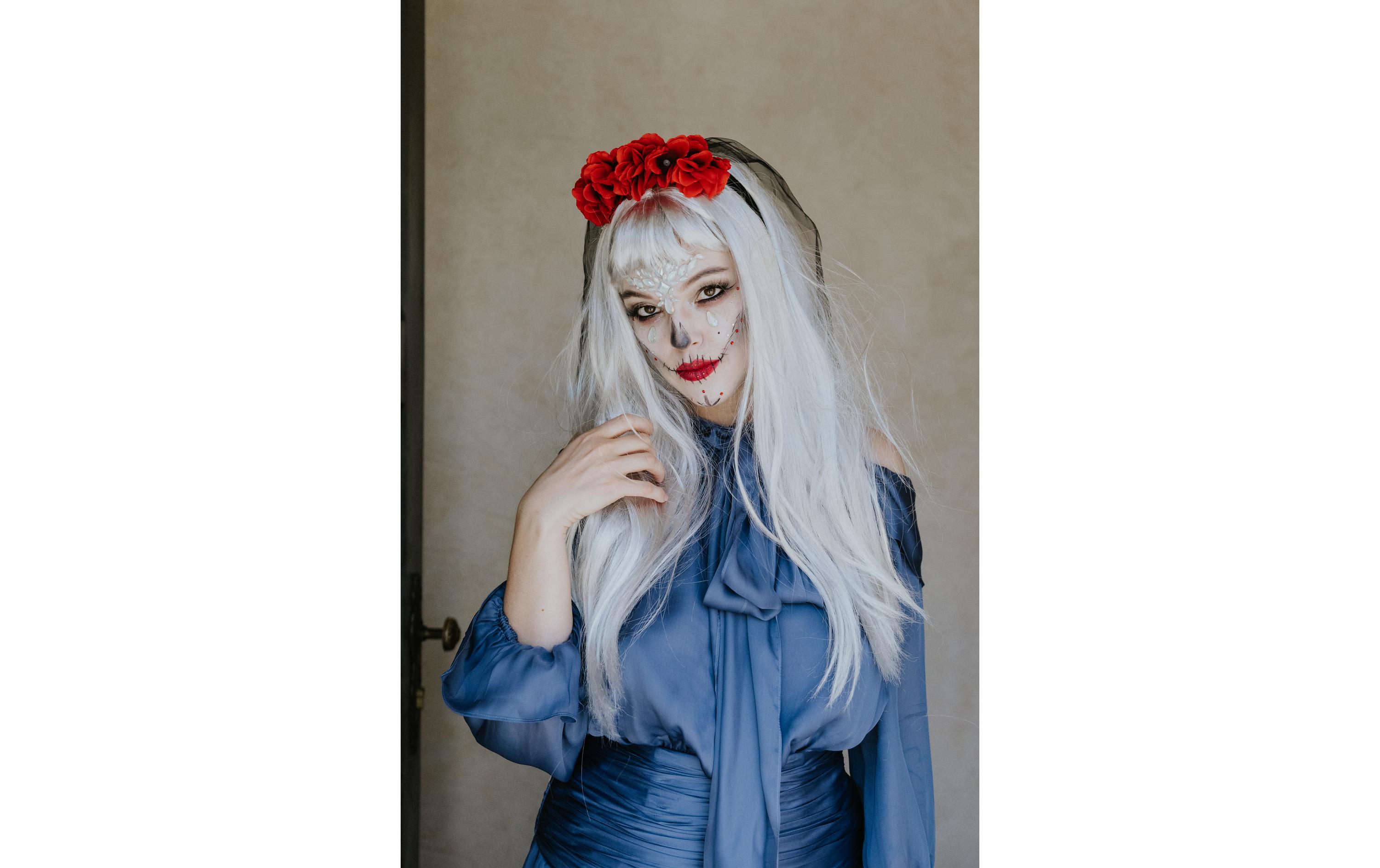 Partydeco Haarreif Rosen 17.5 x 18 cm, Rot/Schwarz