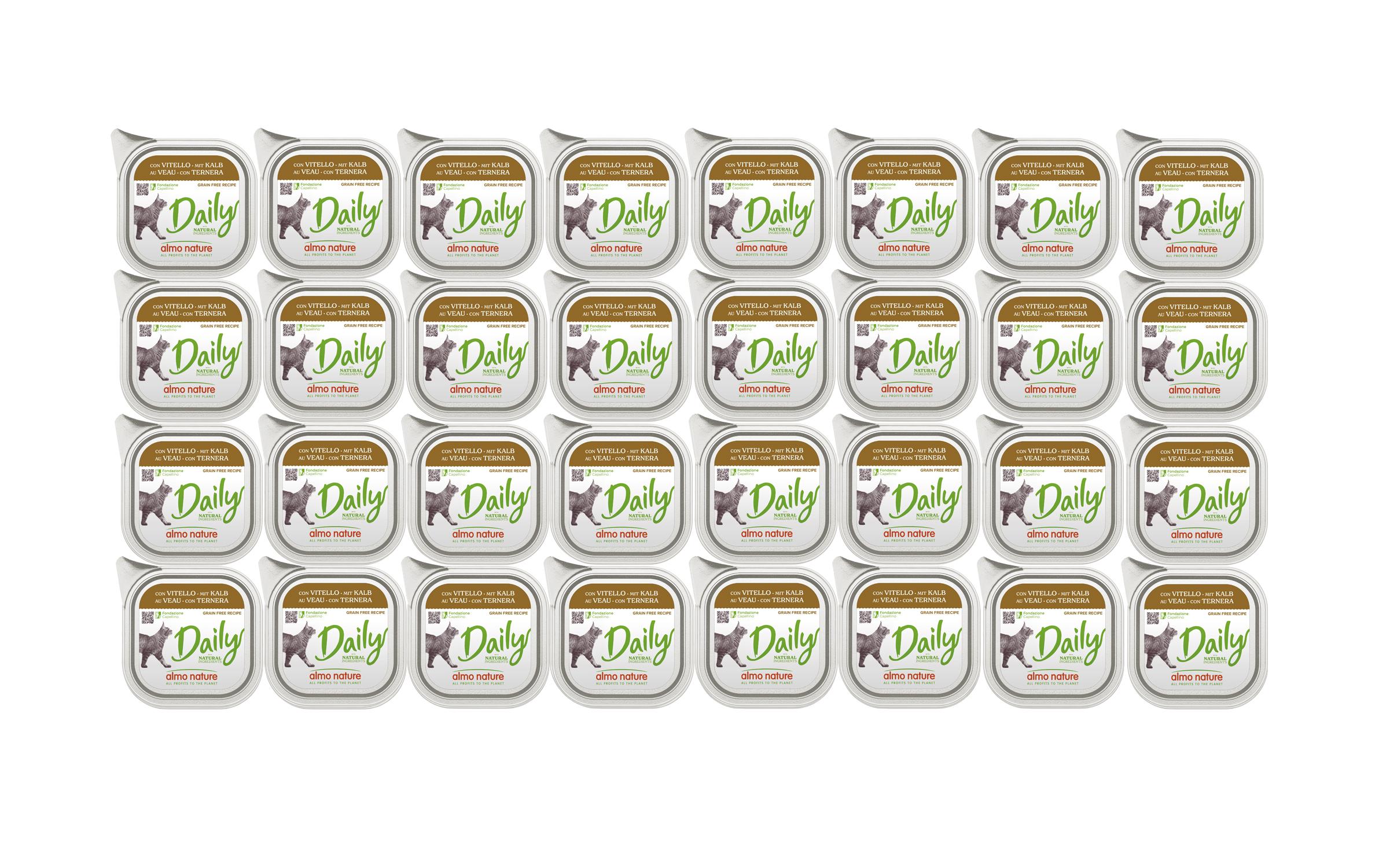 Almo Nature Nassfutter Daily mit Kalb 32 x 100g