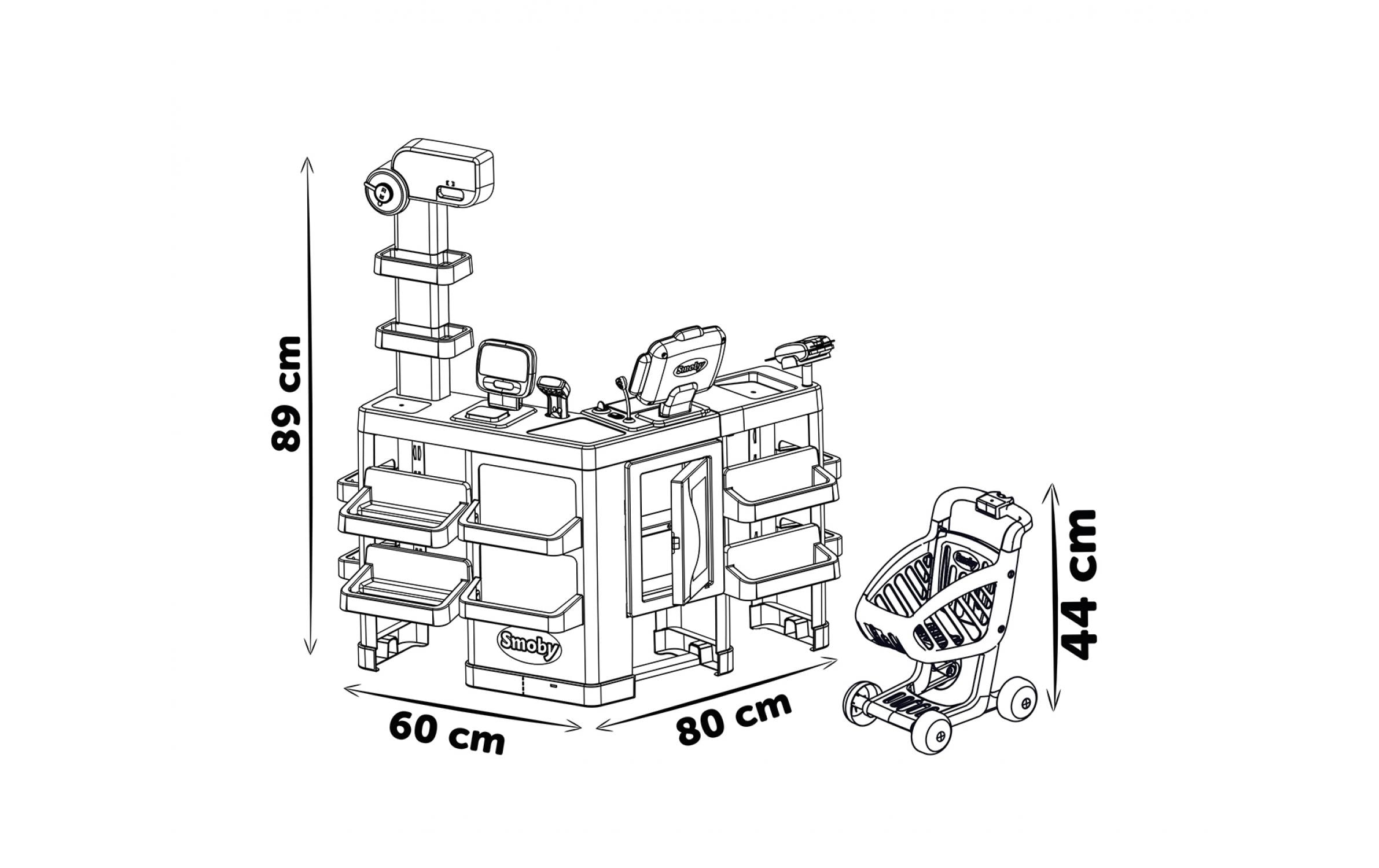 Smoby Supermarkt mit Einkaufswagen