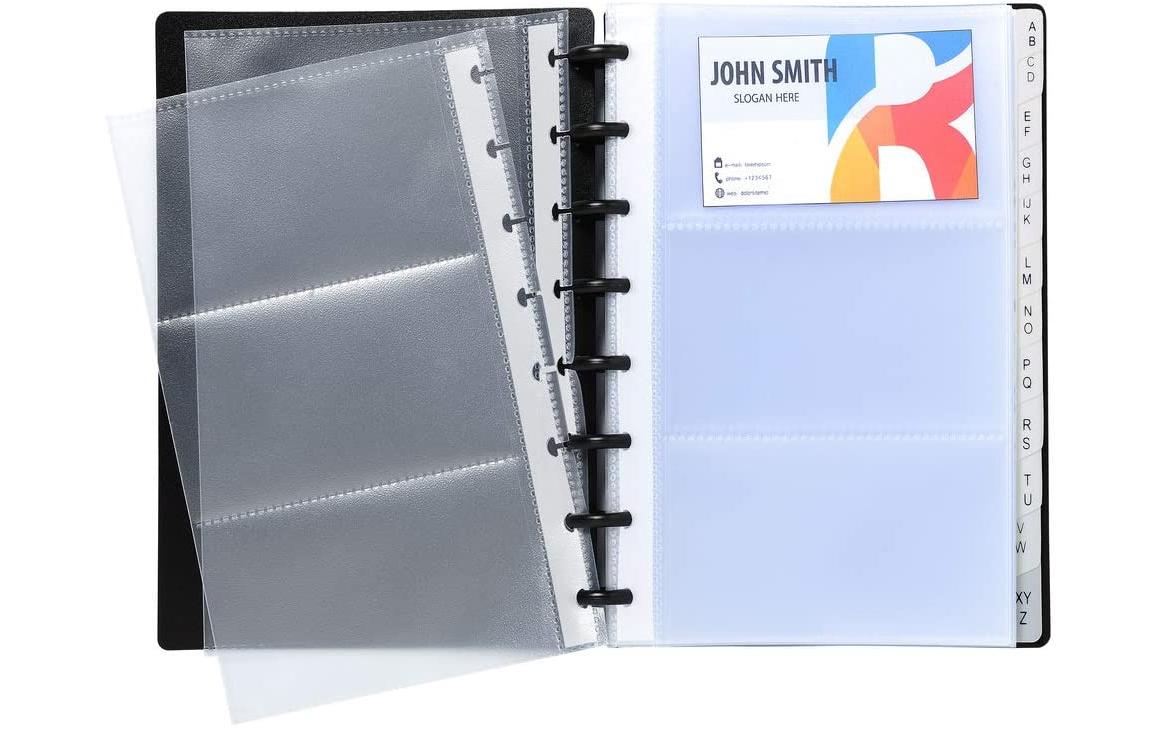 Exacompta Visitenkartenbuch für 120 Visitenkarten, Schwarz