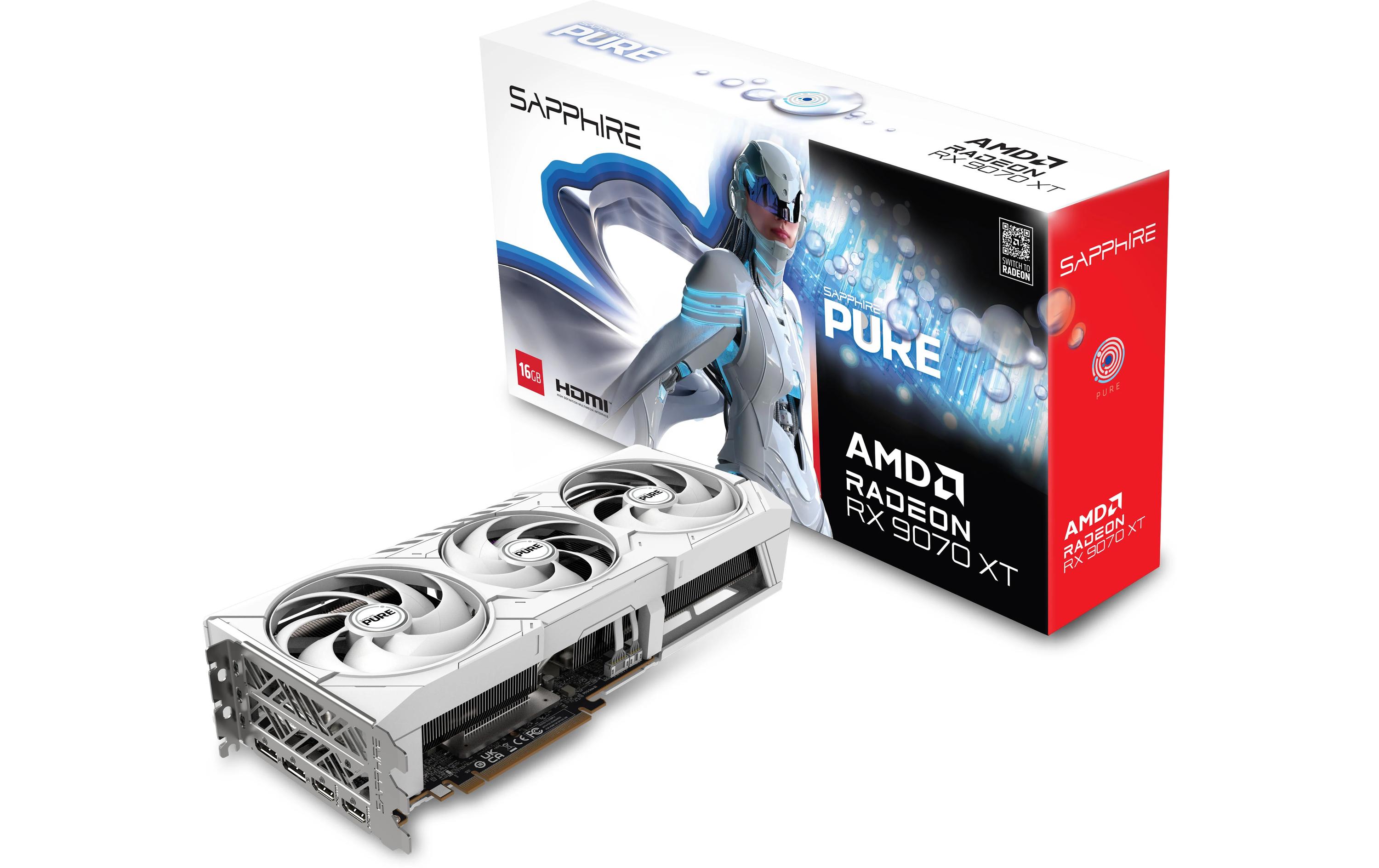 SAPPHIRE Grafikkarte PURE AMD Radeon RX 9070 XT OC 16 GB