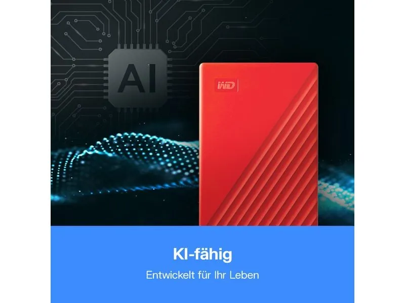 Western Digital Externe Festplatte My Passport 4 TB, Rot Western Digital Externe Festplatte My Passport 4 TB, Rot