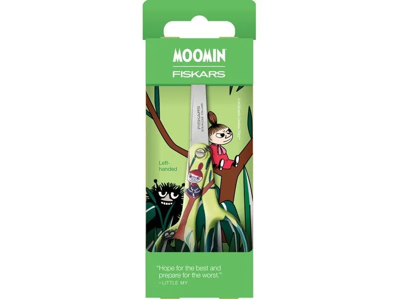 Fiskars Kinderschere Moomin Little My Links 13 cm, linkshänder, Grün