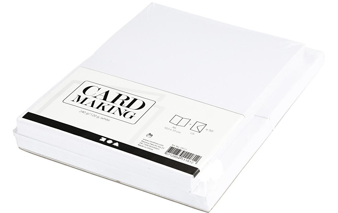 Creativ Company Blankokarte und Couvert 10.5 x 15 cm, 50 Stück, Weiss Creativ Company Blankokarte und Couvert 10.5 x 15 cm, 50 Stück, Weiss