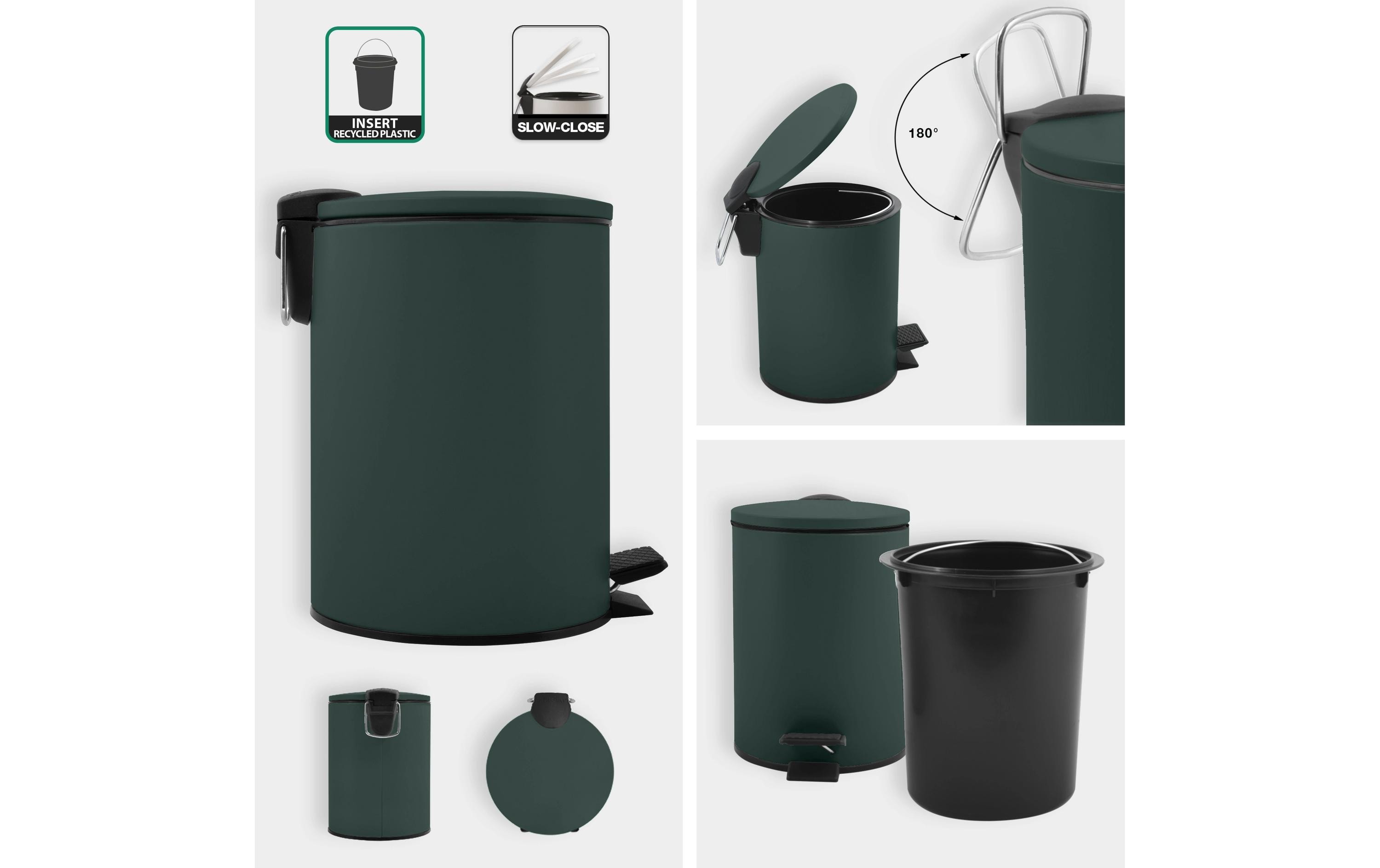 spirella Treteimer Adelar 3 l, Dunkelgrün