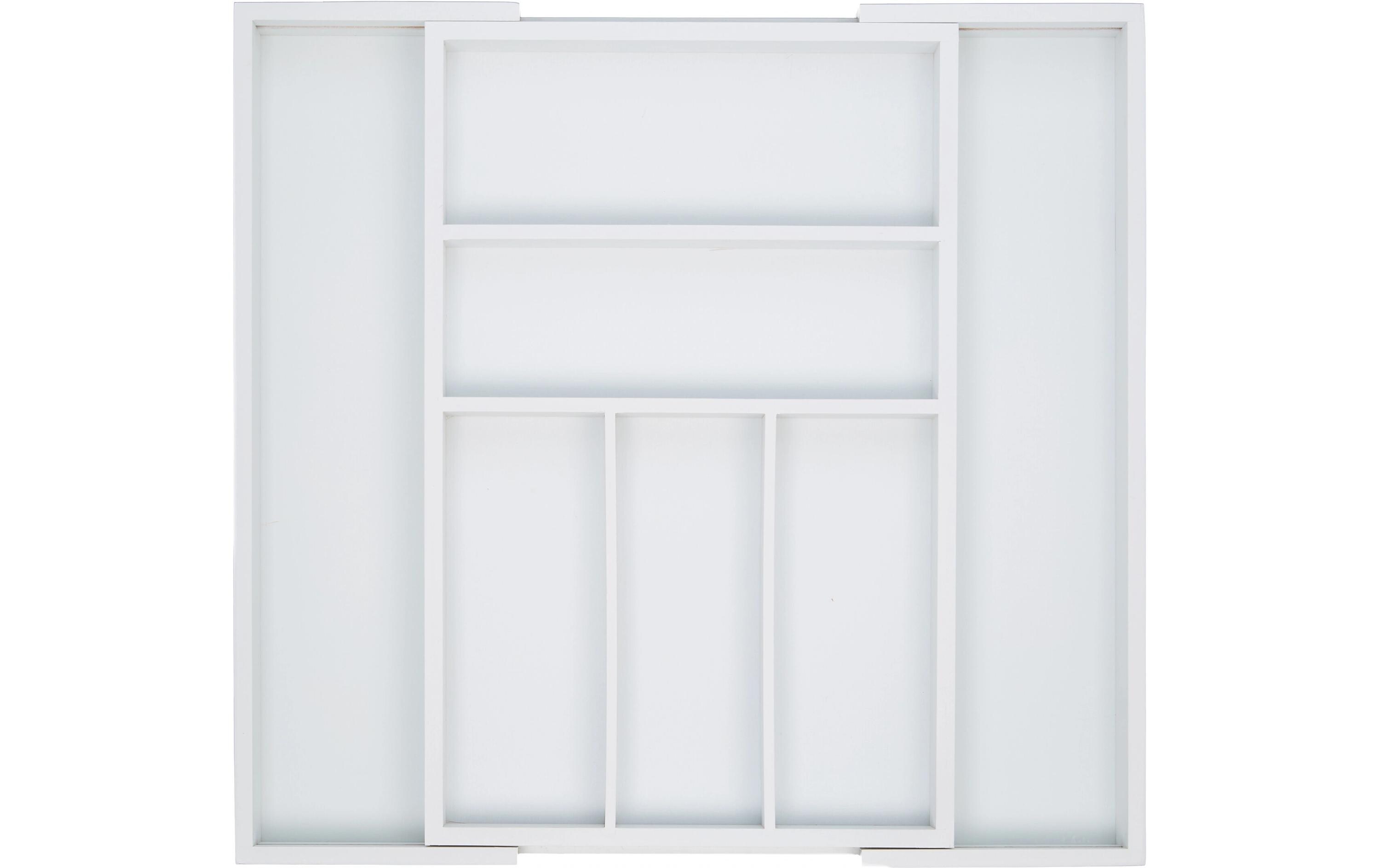 relaxdays Besteckkasten ausziehbar Weiss