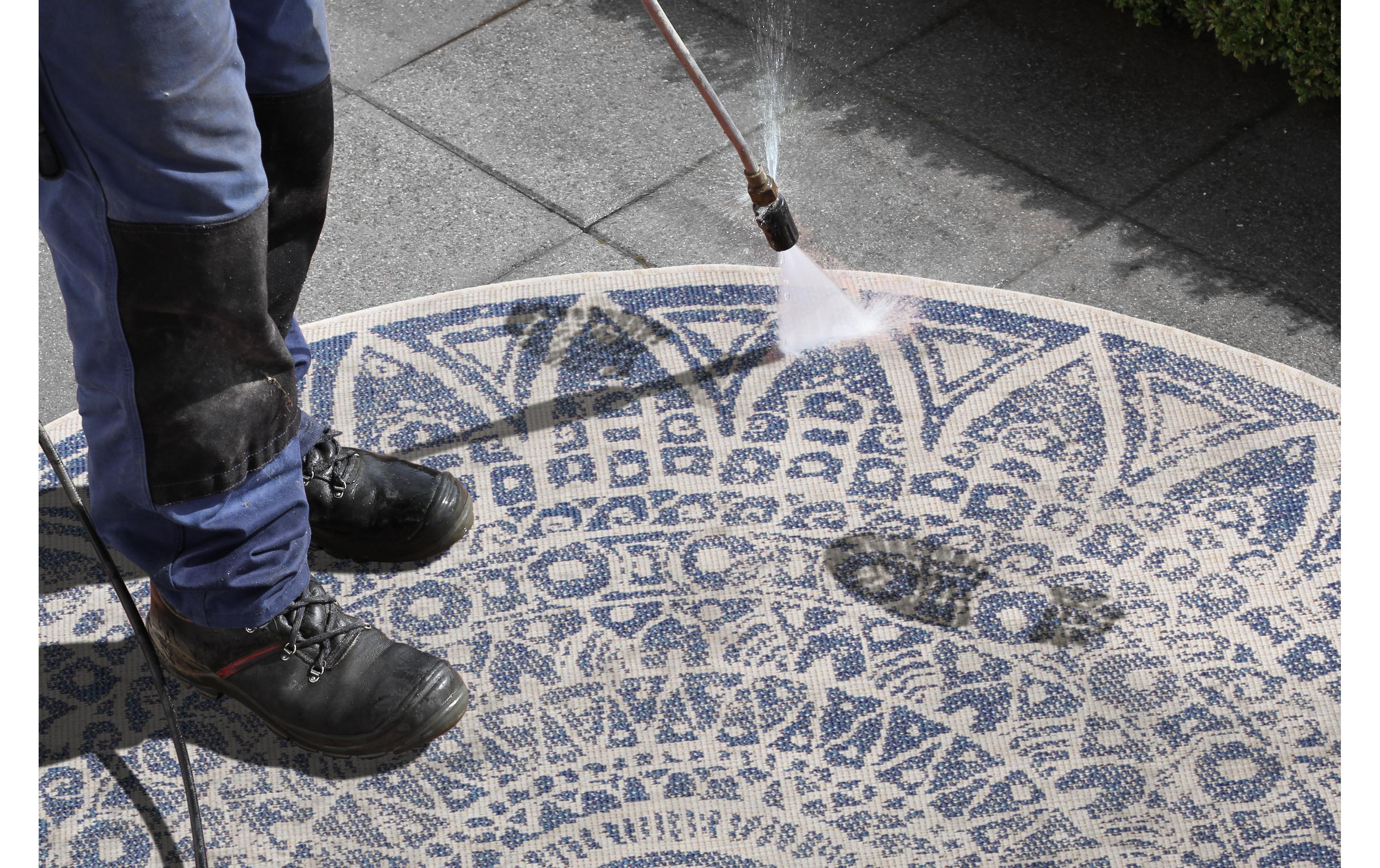 Freundin Home Collection Teppich Lilja 140 cm, Blau