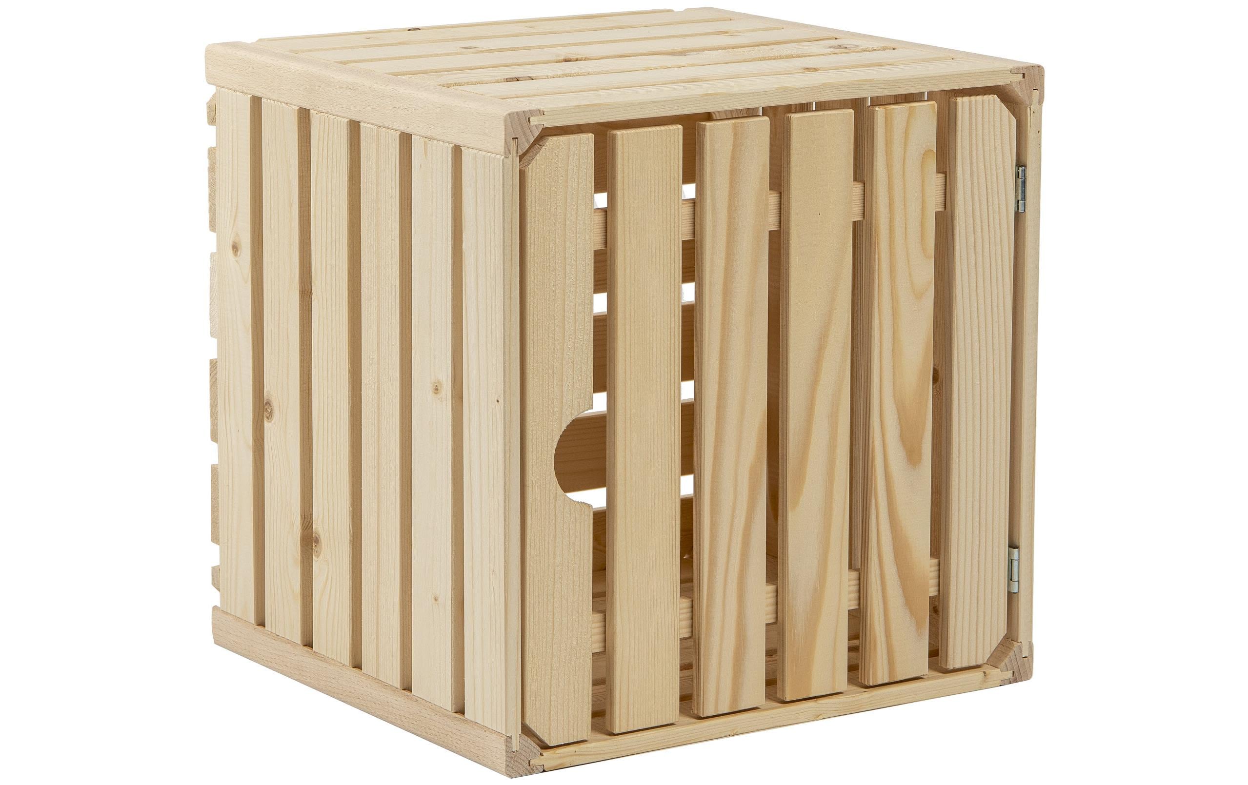 Holz Zollhaus Holzharasse A 35 x 35 cm, mit Tür schweizer Holz