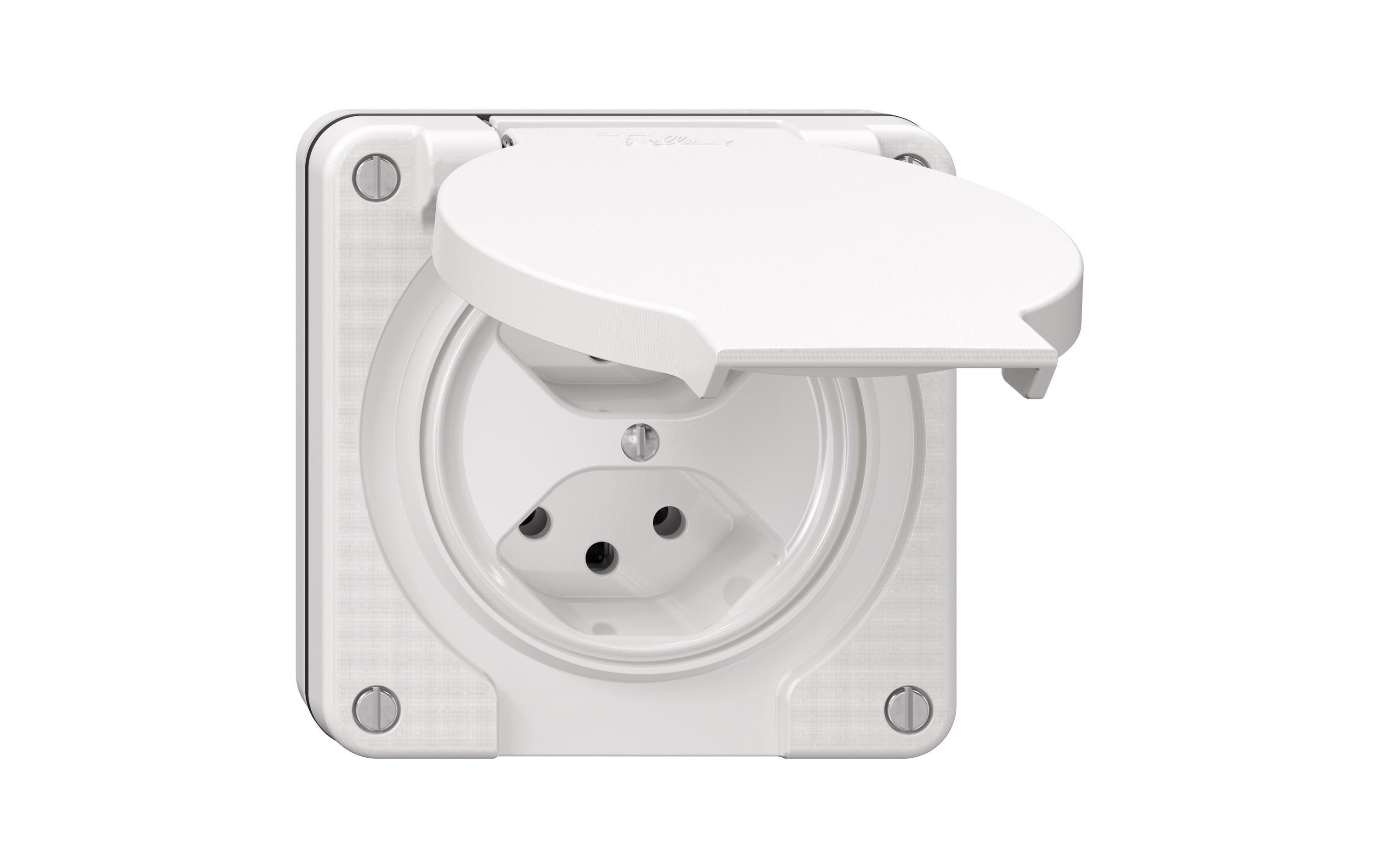 Feller NUP-Steckdosen NEVO 2x T13, weiss Feller NUP-Steckdosen NEVO 2x T13, weiss