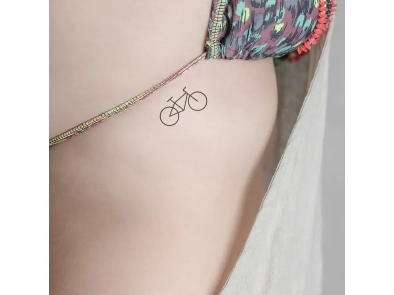 minink Tattoo Fahrrad Grösse: S (3.5 cm x 1.9 cm)