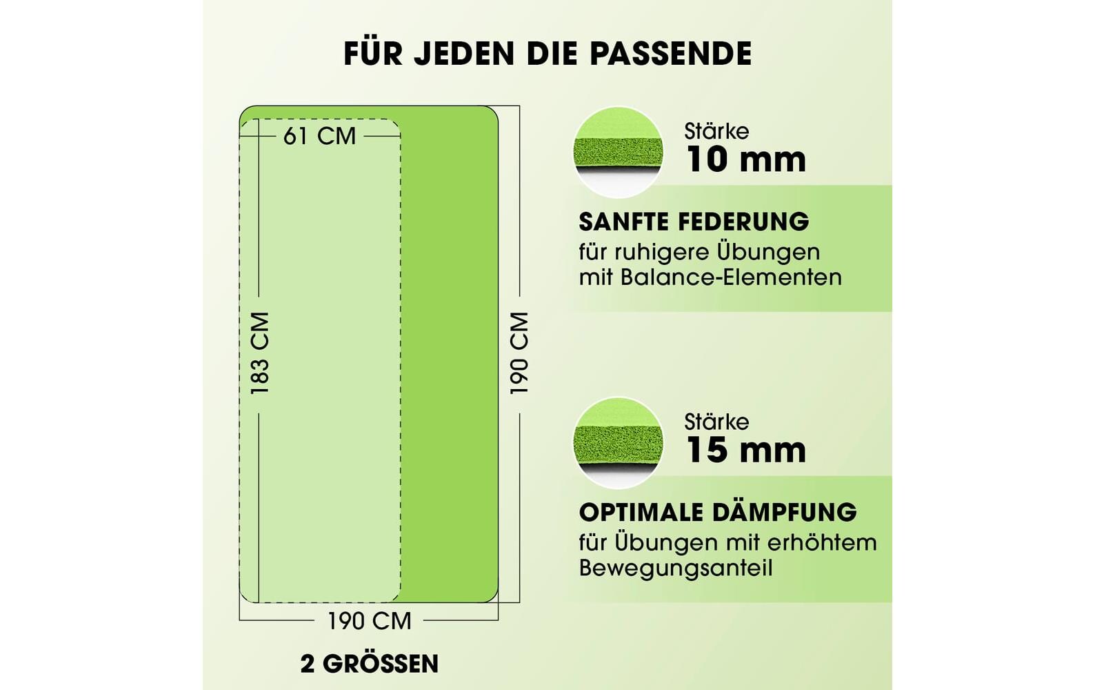 World Fitness Fitnessmatte Yamuna 183 cm x 61 cm, Grün