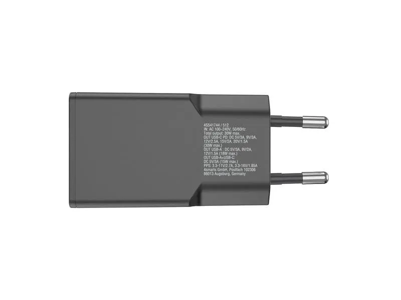 4smarts Netzladegerät PDPlug Slim Duos 1C+1A, Schwarz 4smarts Netzladegerät PDPlug Slim Duos 1C+1A, Schwarz