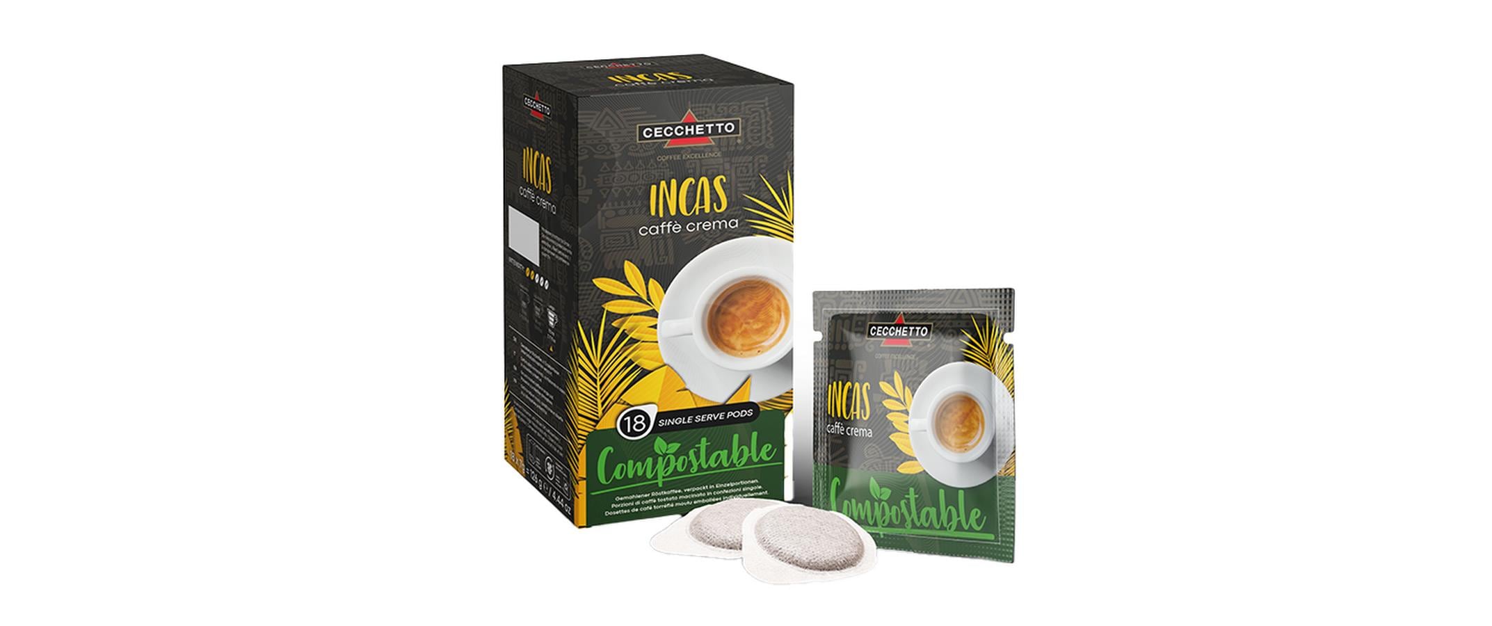 CECCHETTO Incas Caffè Crema E.S.E Pads 18 Stück