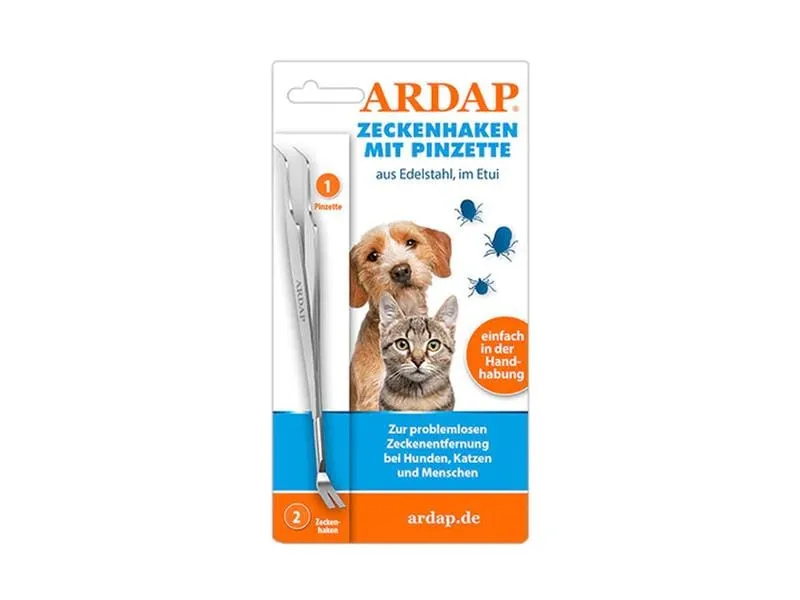 Ardap Zeckenhaken mit Pinzetten für Hunde und Katzen, Grau Ardap Zeckenhaken mit Pinzetten für Hunde und Katzen, Grau