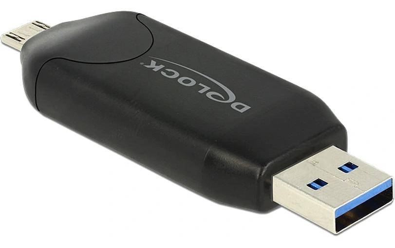 Delock Card Reader Extern SD & microSD, USB-A / Micro-USB OTG Delock Card Reader Extern SD & microSD, USB-A / Micro-USB OTG