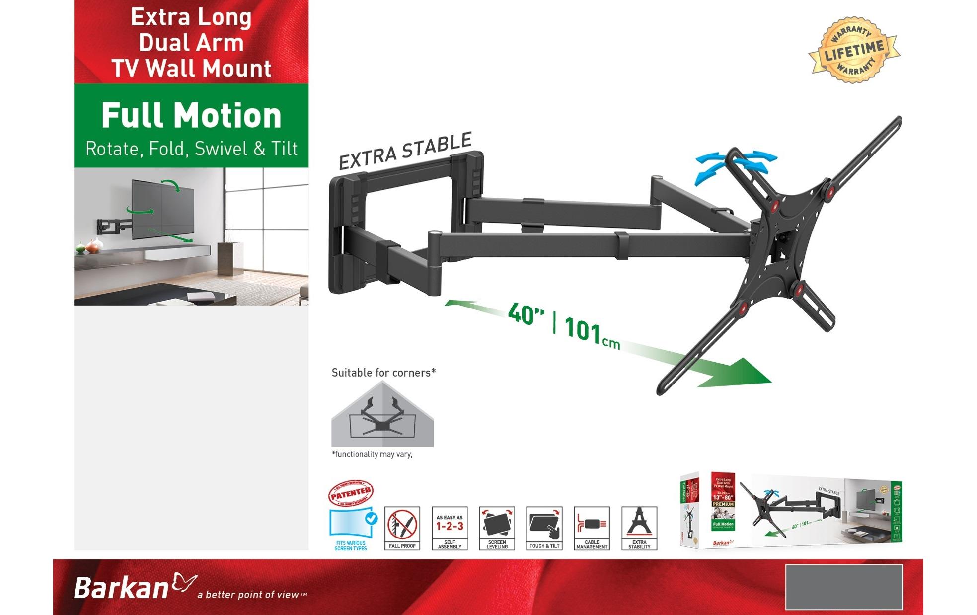 Barkan Wandhalterung WH 464XL-SW Schwarz