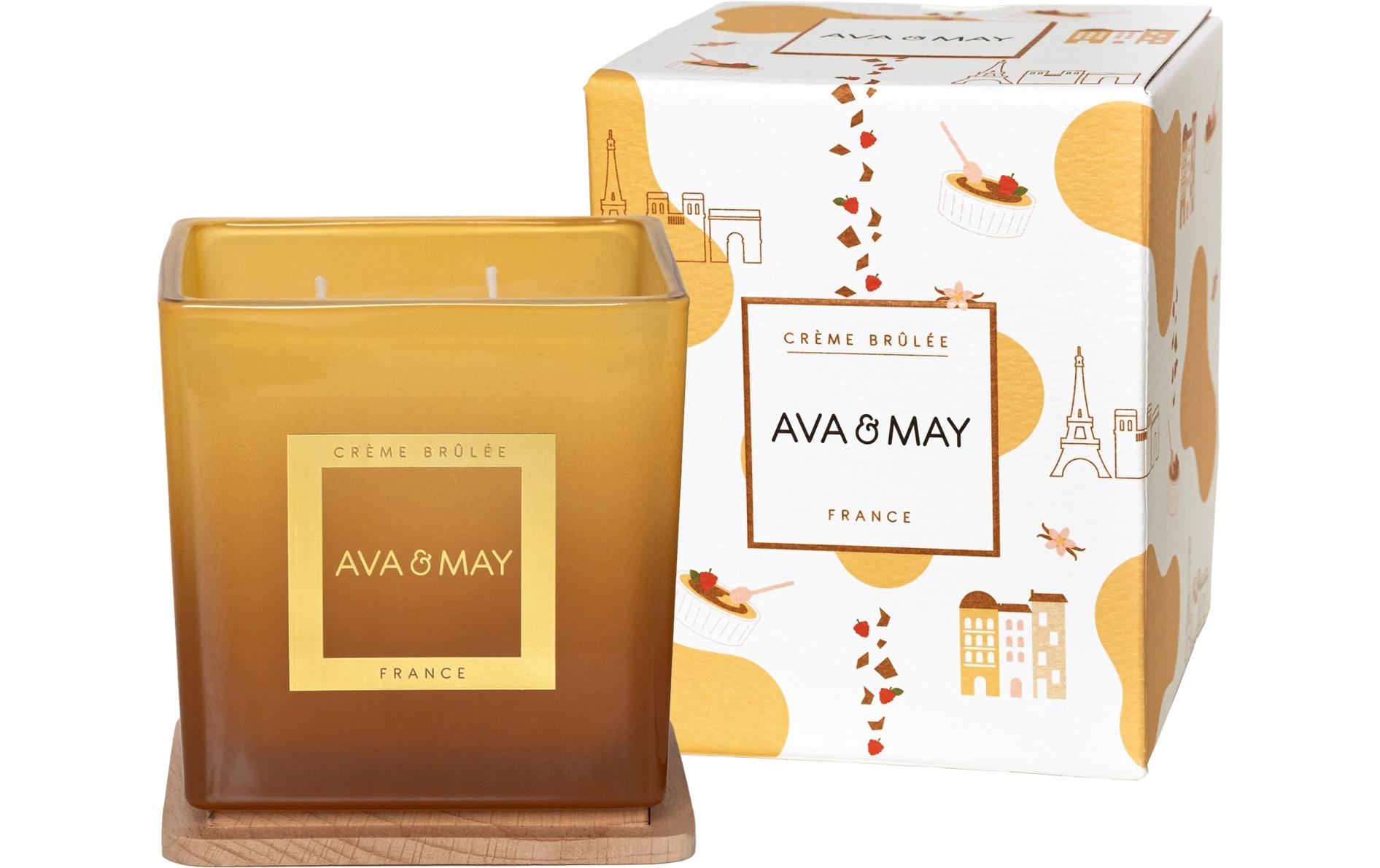AVA & MAY Duftkerze Crème Brulée, 450 g