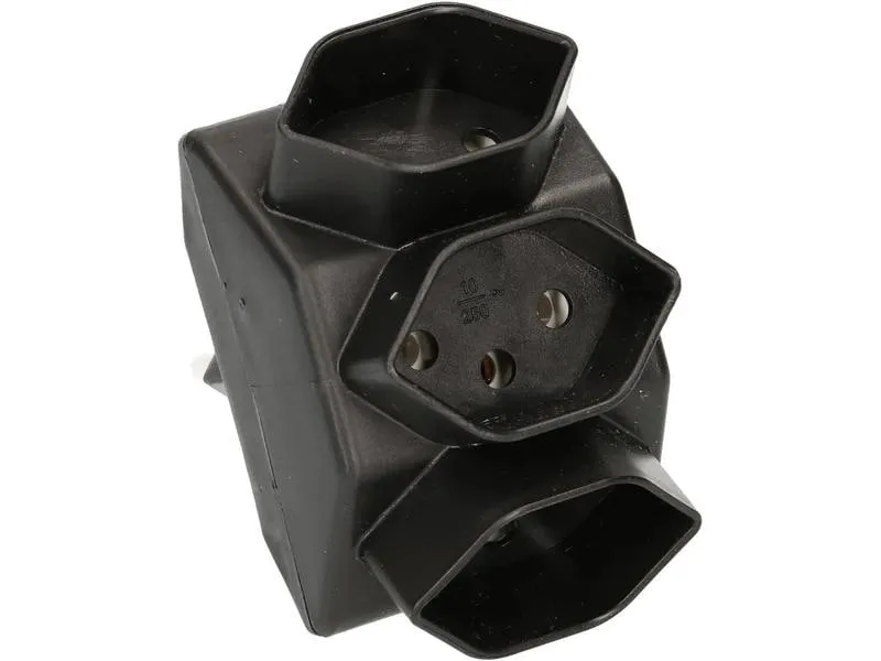 Max Hauri Mehrfachstecker 3 x T13, Schwarz