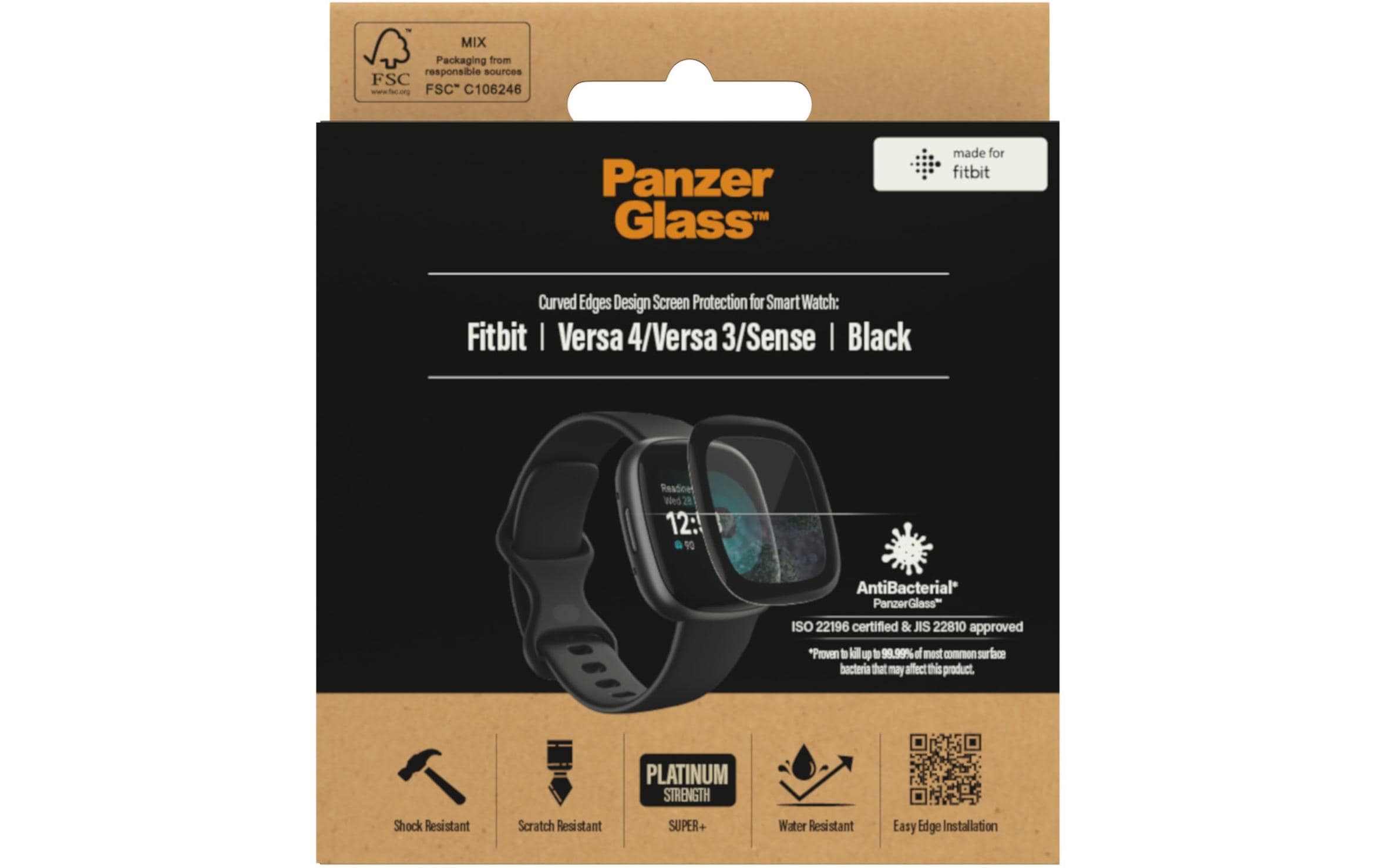 Panzerglass Displayschutz Fitbit Versa 3/4 und Sense Panzerglass Displayschutz Fitbit Versa 3/4 und Sense