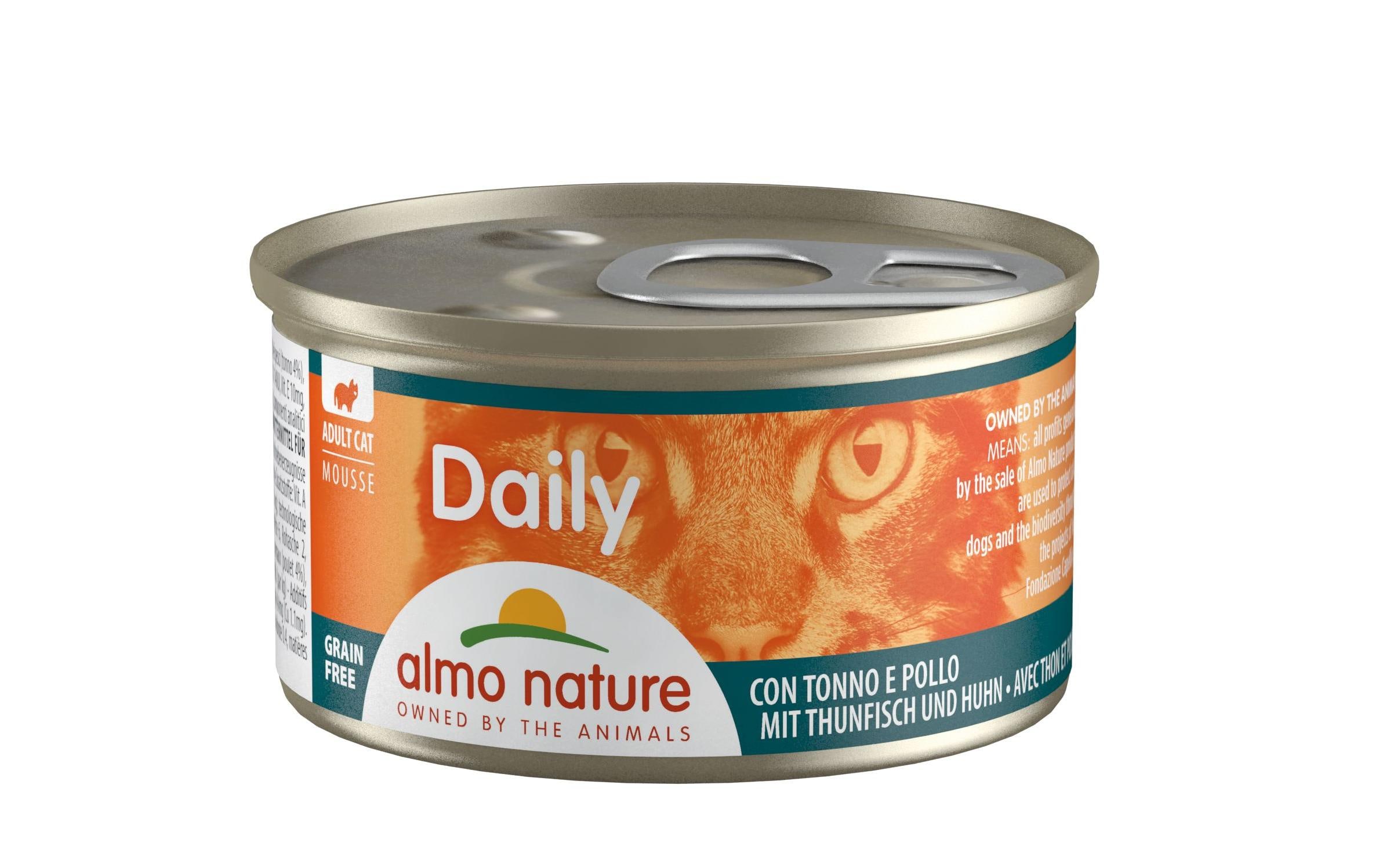 Almo Nature Nassfutter Daily Mousse mit Thunfisch und Huhn, 85 g