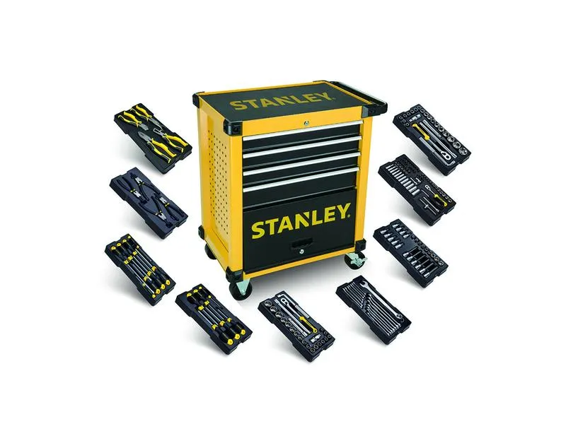 Stanley Werkstattwagen 4 Schubladen, bestückt mit 9 Modulen Stanley Werkstattwagen 4 Schubladen, bestückt mit 9 Modulen