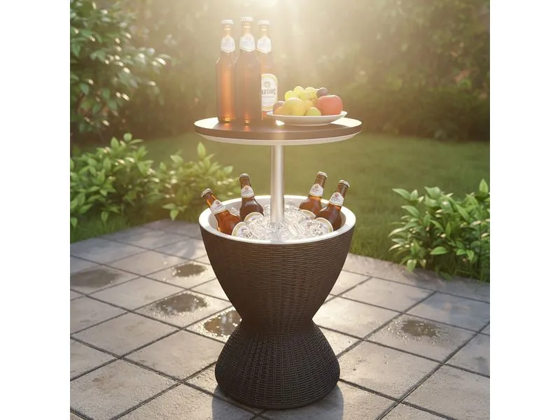 relaxdays Beistelltisch mit Kühlfunktion 30 L 48.5 x 82 cm, Schwarz relaxdays Beistelltisch mit Kühlfunktion 30 L 48.5 x 82 cm, Schwarz