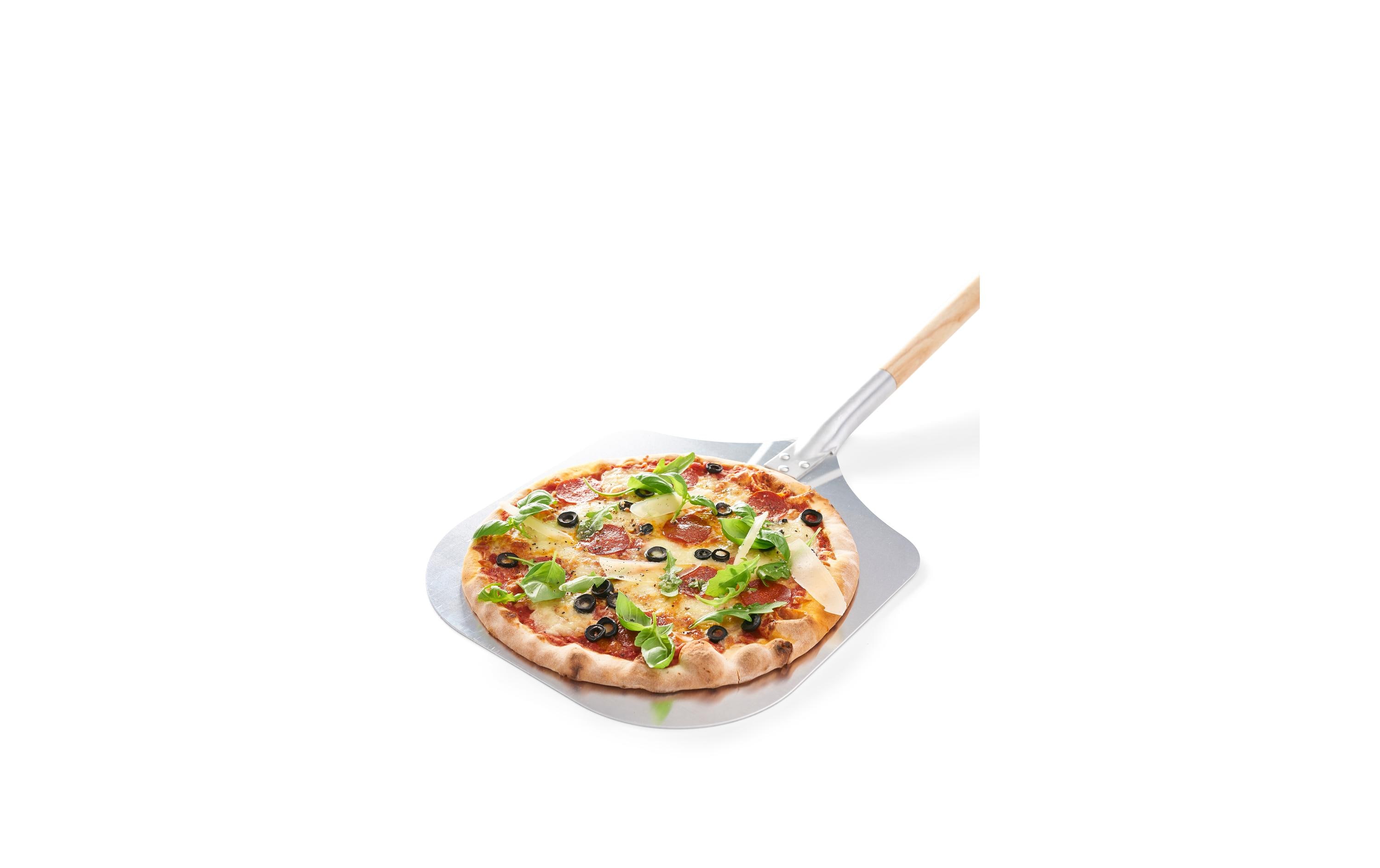 Dangrill Pizzaschaufel mit Holzgriff, 65 x 30 cm, Silber