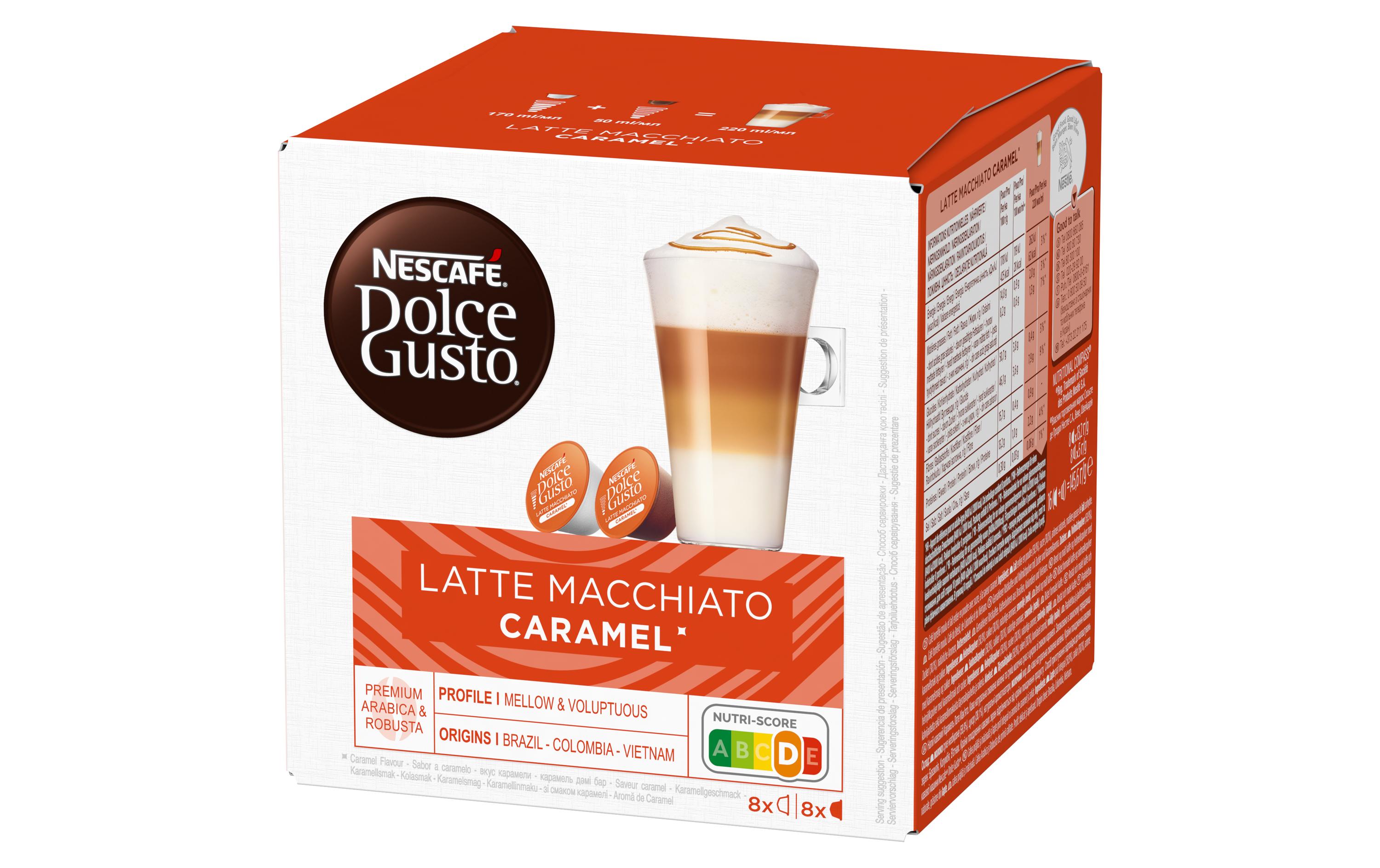 Nescafé Kaffeekapseln Latte Macchiato Caramel 8 Portionen