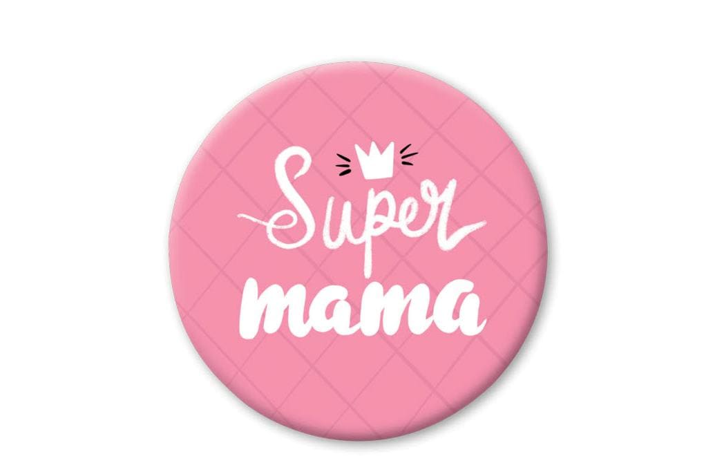 Cart Haftmagnet Super Mama 1 Stück, Rosa/Weiss Cart Haftmagnet Super Mama 1 Stück, Rosa/Weiss