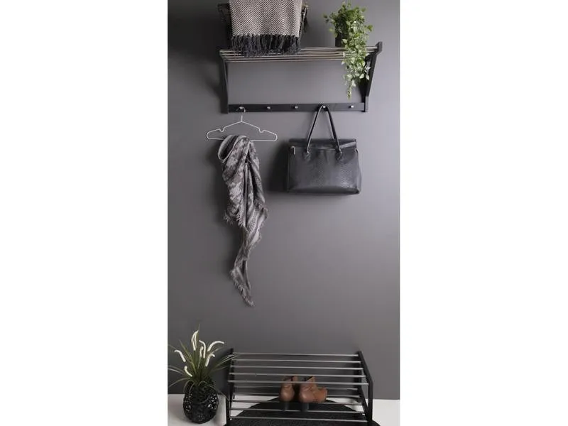 House Nordic Schuhregal Padova 77.8 x 32 cm, Schwarz/Silber House Nordic Schuhregal Padova 77.8 x 32 cm, Schwarz/Silber