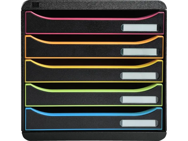 Exacompta Schubladenbox Big Box Plus 5 Schubladen, Schwarz Exacompta Schubladenbox Big Box Plus 5 Schubladen, Schwarz