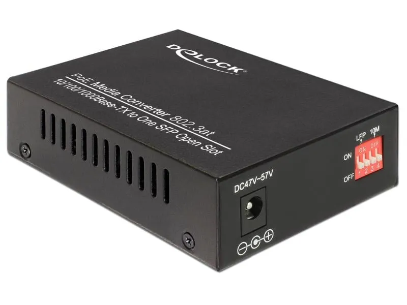 Delock Medienkonverter SFP - RJ45 1Gbps mit PoE+ Delock Medienkonverter SFP - RJ45 1Gbps mit PoE+