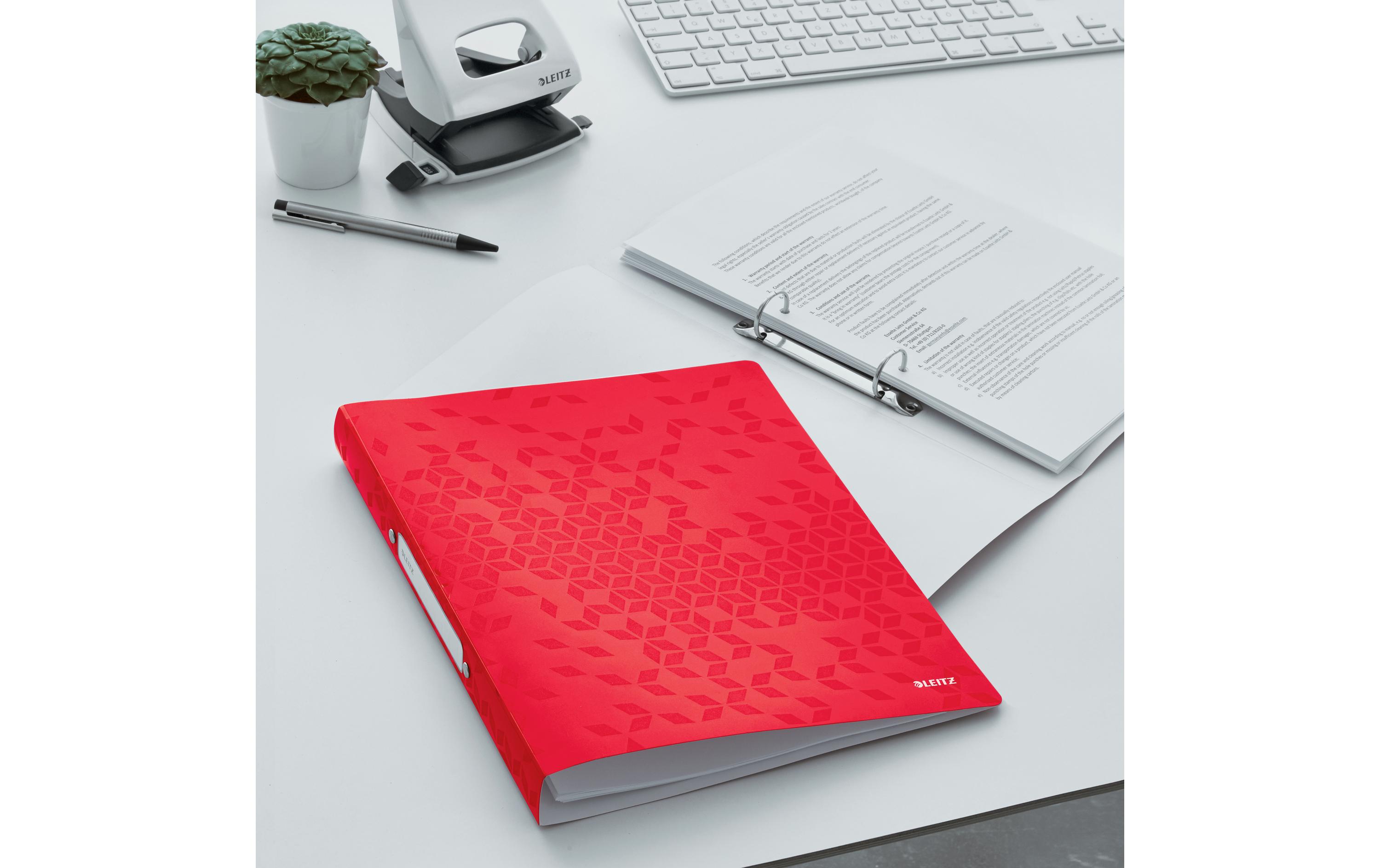 Leitz Ringbuch WOW A4, 2.5 cm, Rot