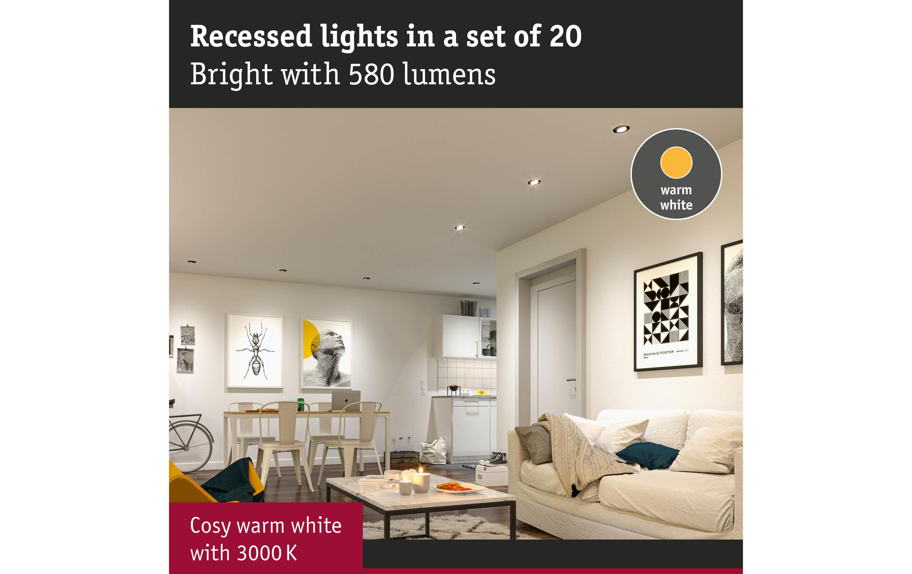 Paulmann Einbauleuchte LED 20er-Set schwenkbar rund 82 mm Paulmann Einbauleuchte LED 20er-Set schwenkbar rund 82 mm