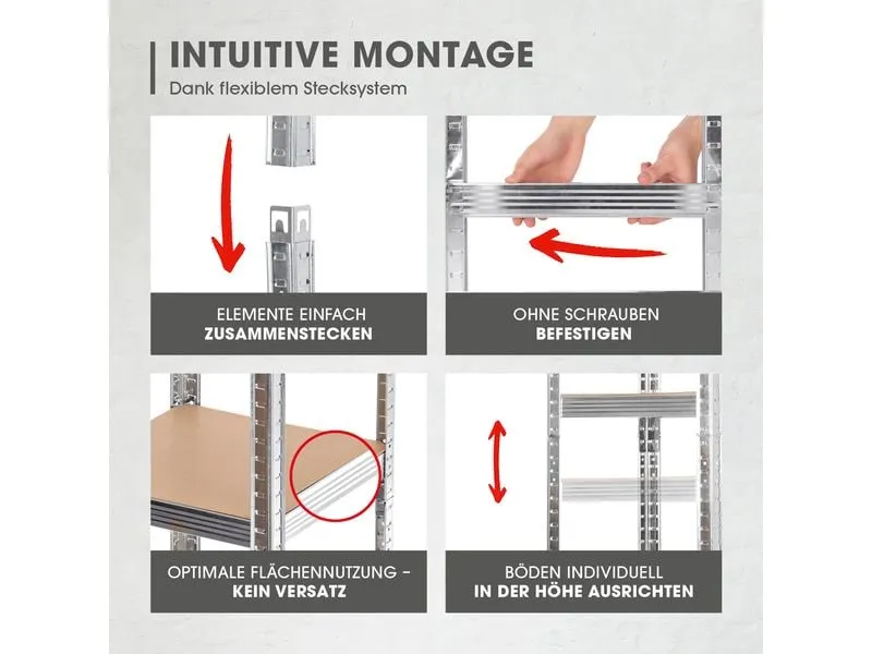 EASYmaxx Schwerlastregal 180 x 40 x 40 cm EASYmaxx Schwerlastregal 180 x 40 x 40 cm