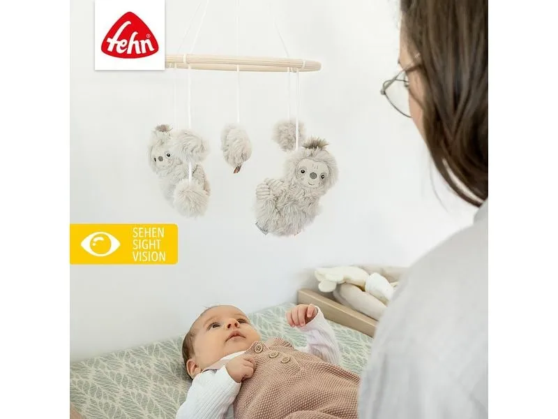 fehn Holz-Mobile Faultier Beige/Grau