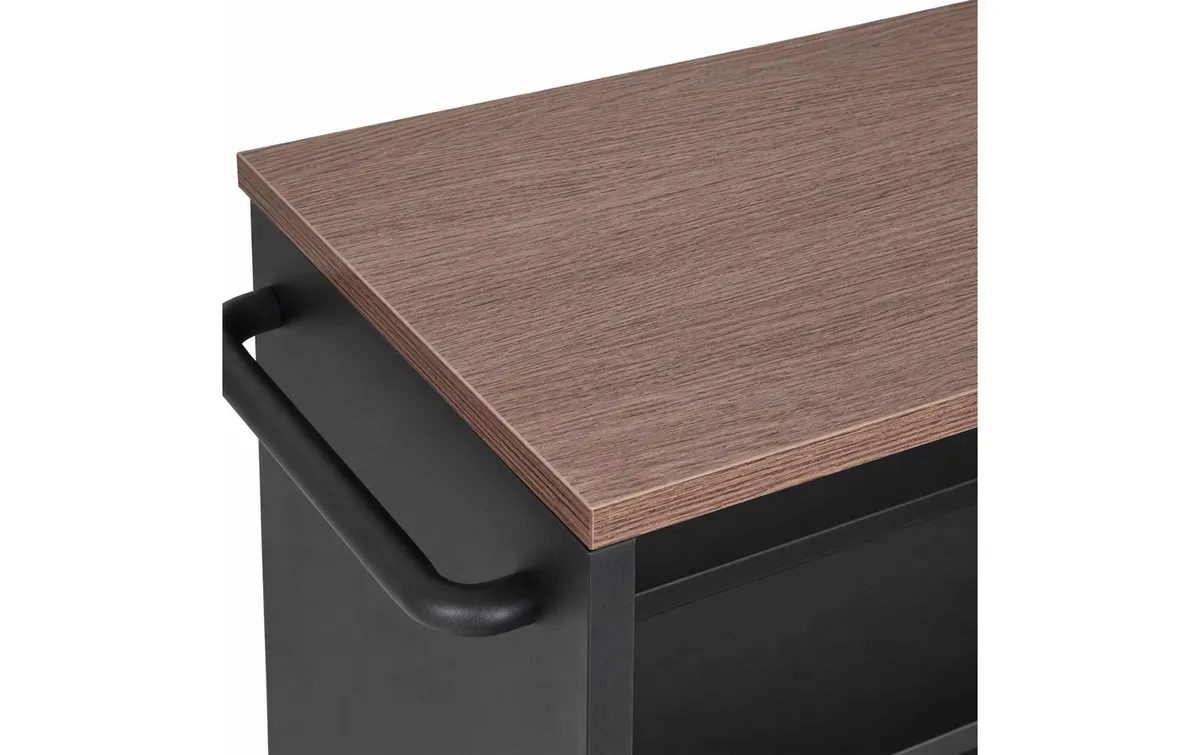 relaxdays Nischenordnungswagen 15 x 80 x 45 cm, Schwarz/Braun relaxdays Nischenordnungswagen 15 x 80 x 45 cm, Schwarz/Braun