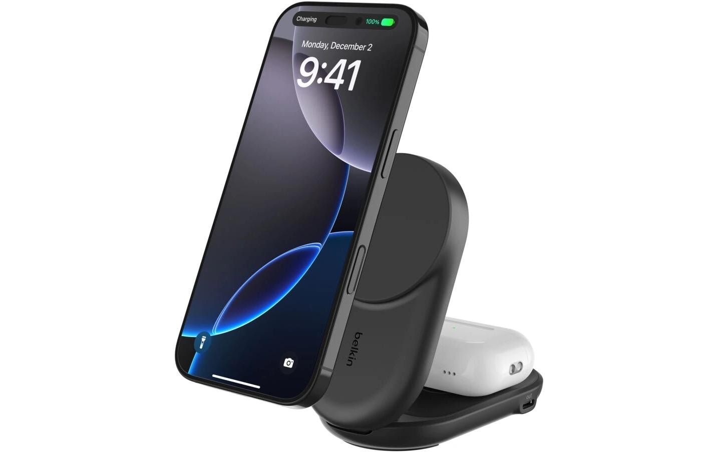 Belkin Wireless Charger UltraCharge 2in1 rund, Schwarz Belkin Wireless Charger UltraCharge 2in1 rund, Schwarz