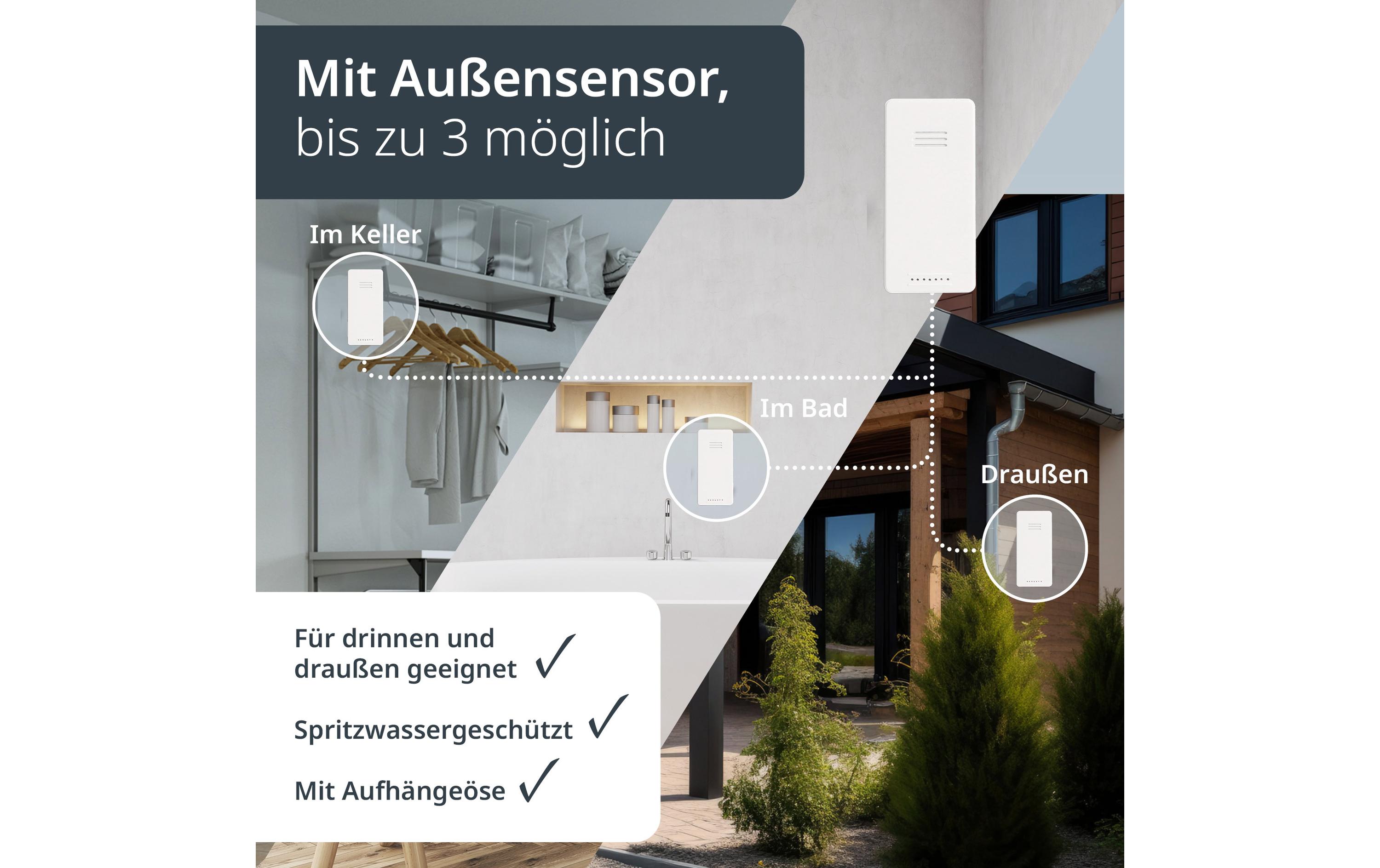 ADE Wetterstation mit Funk-Aussensensor mit DCF-Funkuhr