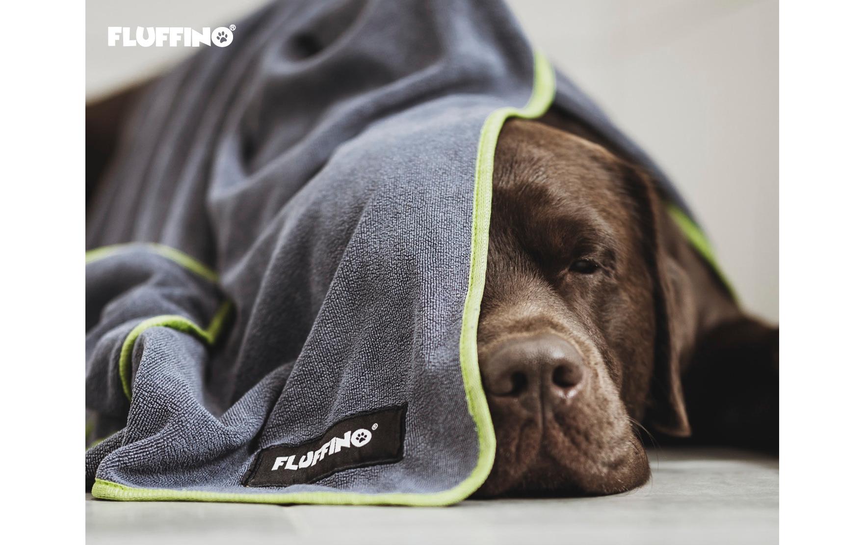 Fluffino Hundehandtuch-Set, Grün / Blau, M Fluffino Hundehandtuch-Set, Grün / Blau, M