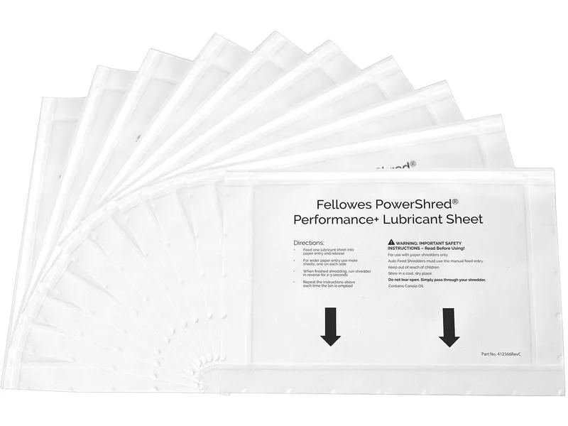 Fellowes Ölpapier für Aktenvernichter Perfomance 10 Blätter Fellowes Ölpapier für Aktenvernichter Perfomance 10 Blätter