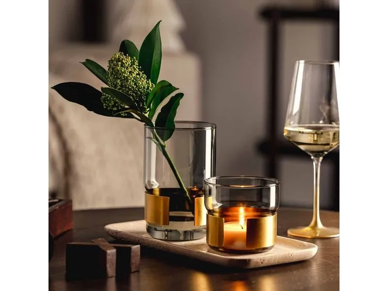 Leonardo Tischlicht Silenzio 19 cm, Gold/Transparent